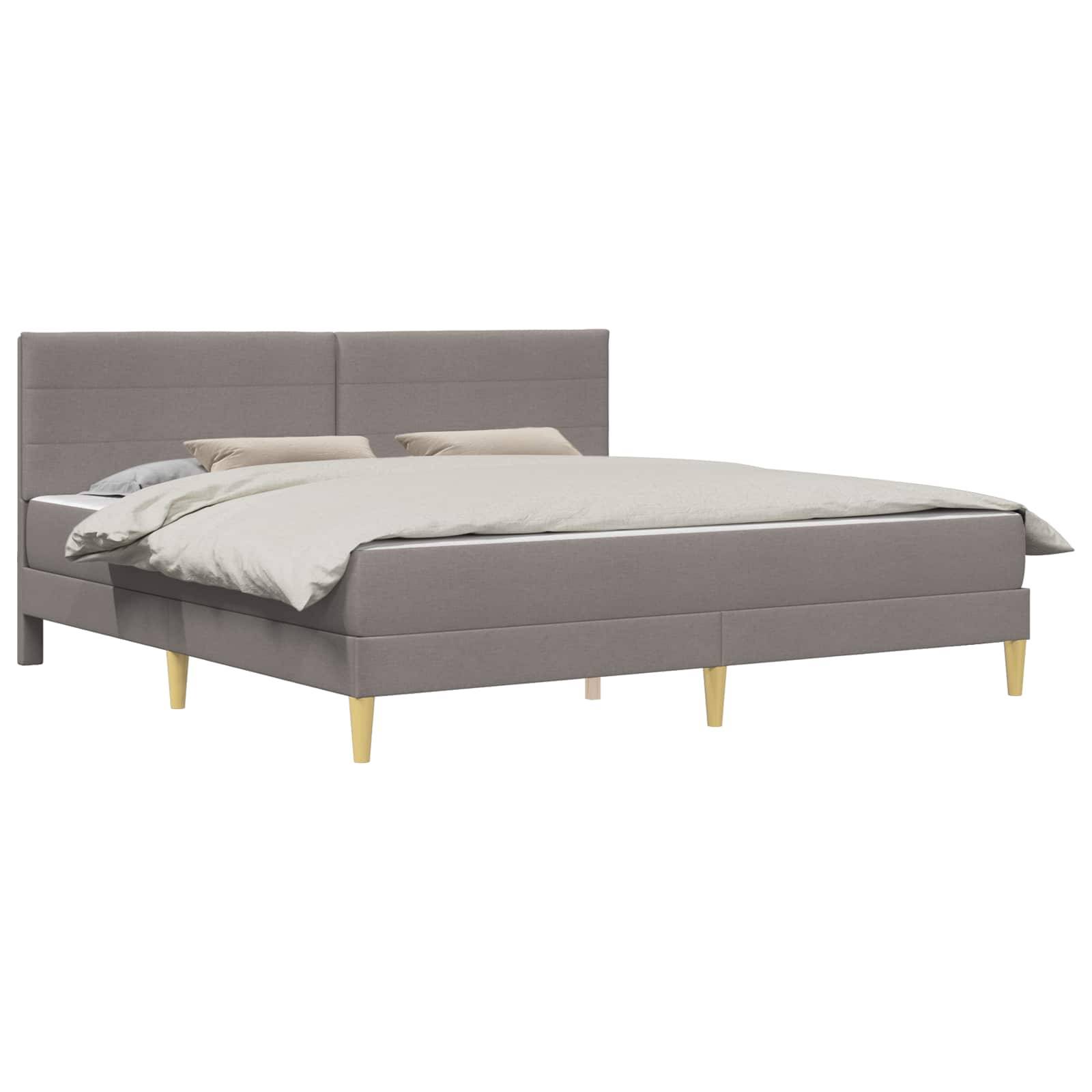 vidaXL Bettrahmen Taupe 200 x 200 cm Polyester