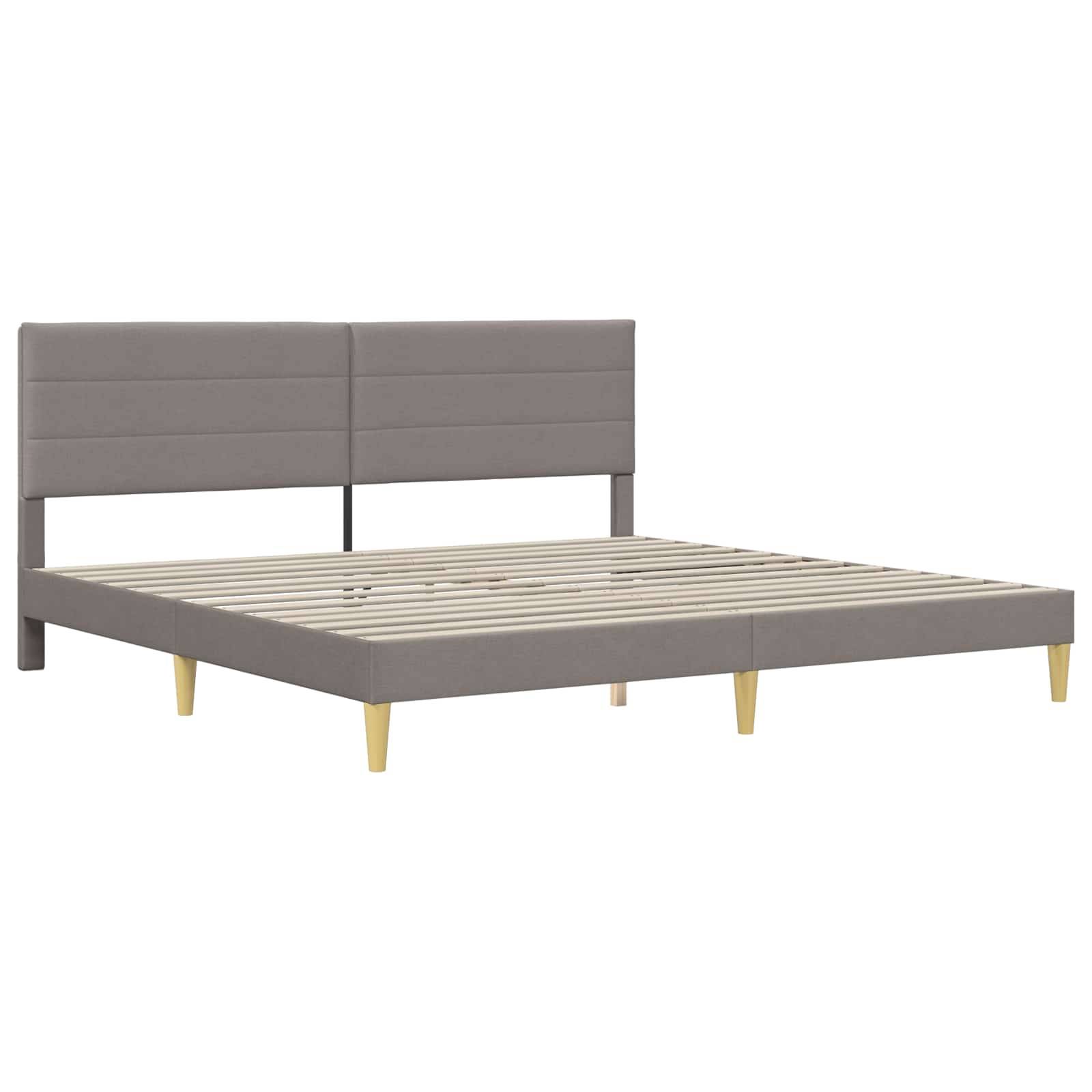 vidaXL Bettrahmen mit Kopfteil Taupe 180 x 200 cm Stoff