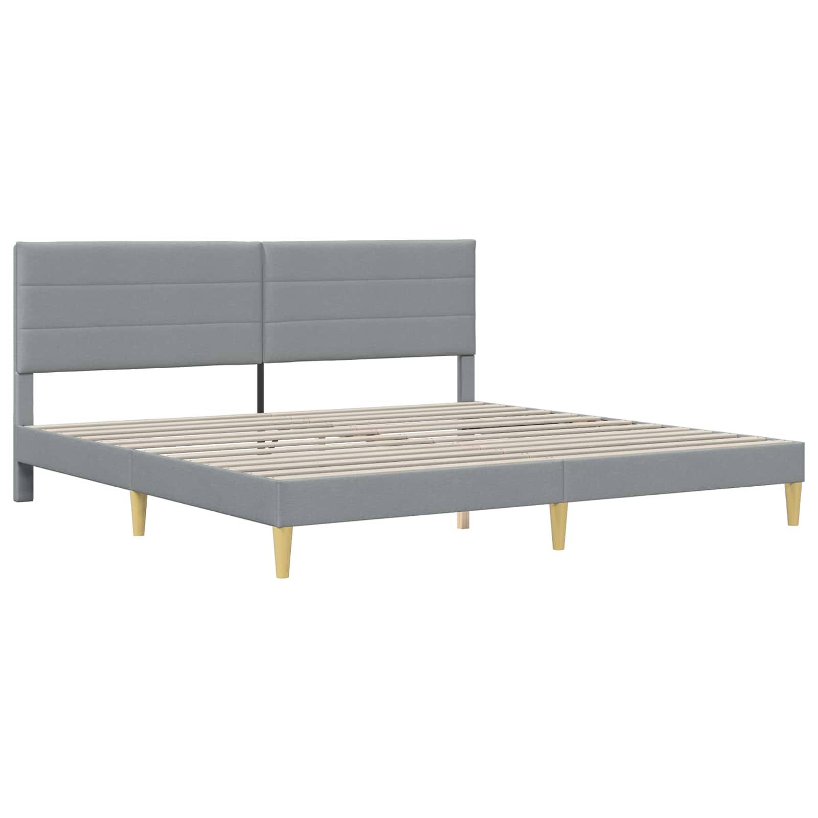 vidaXL Bettgestell mit Matratze Hellgrau 180 x 200 cm Stoff
