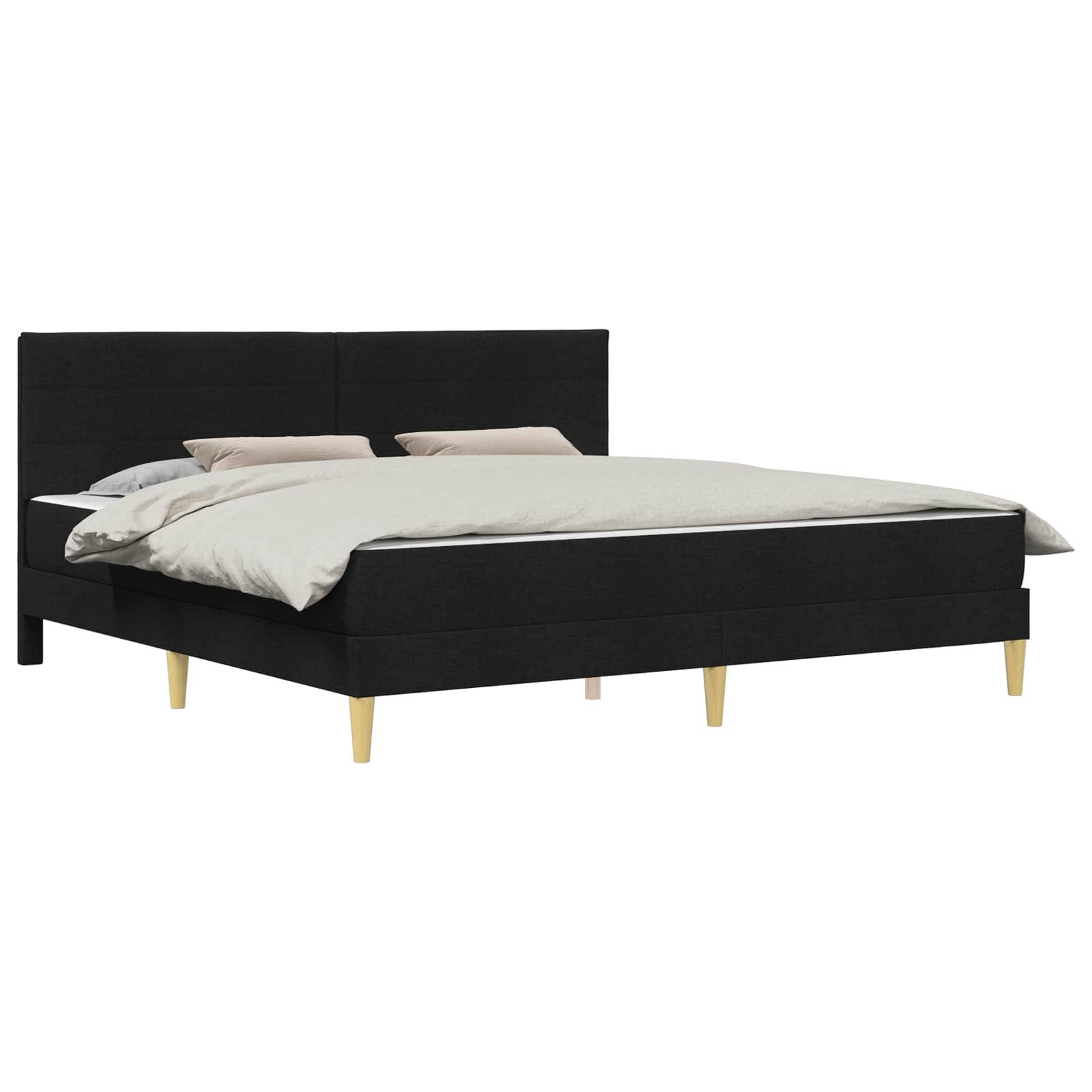 vidaXL Bettgestell mit Matratze Schwarz 180 x 200 cm Stoff