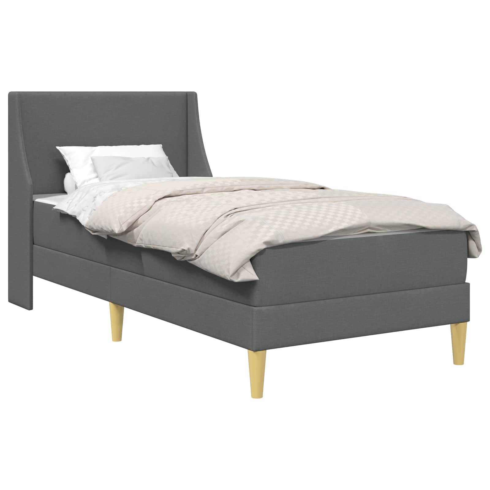 vidaXL Bettgestell mit Matratze Dunkelgrau 90 x 190 cm Stoff