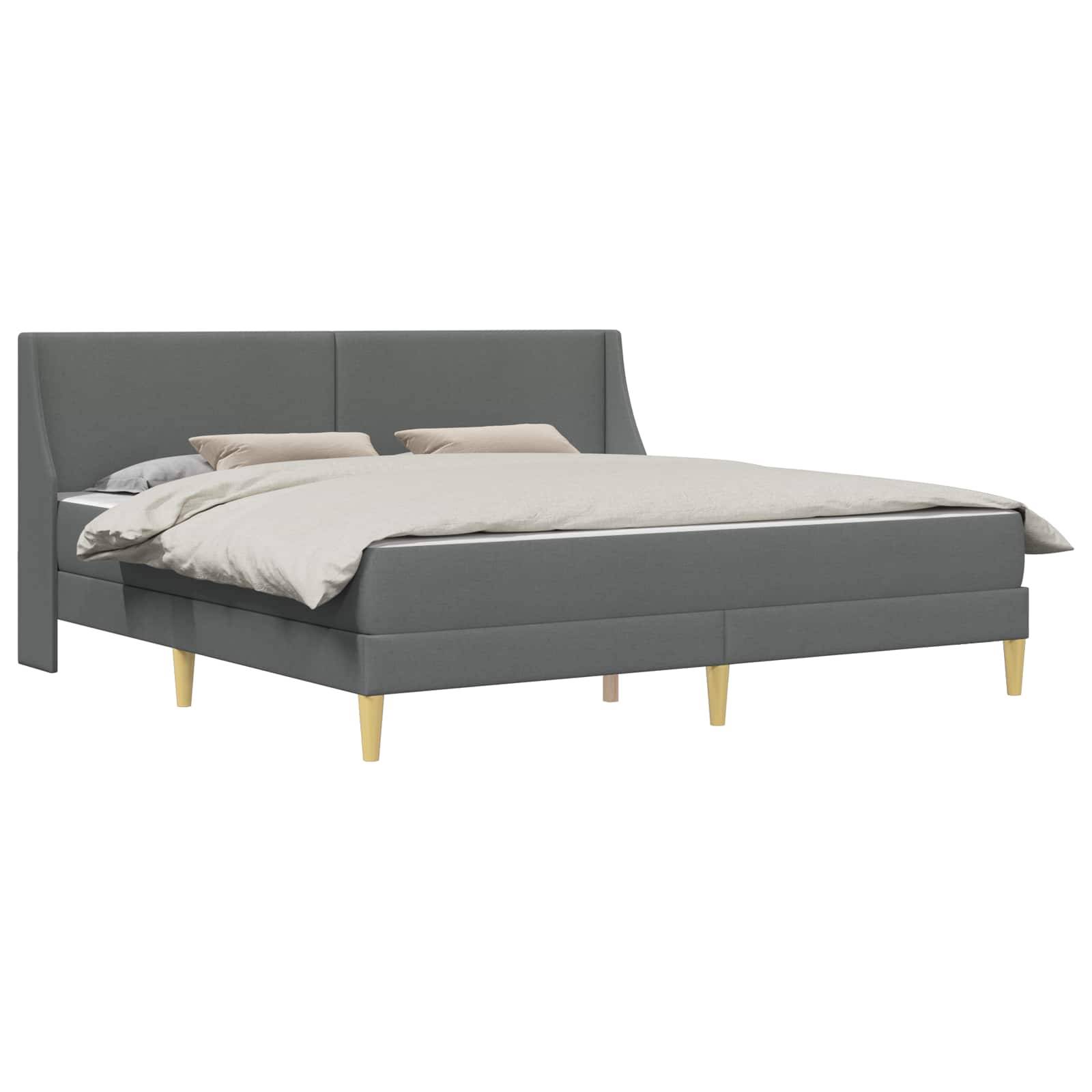 vidaXL Bettgestell mit Matratze Dunkelgrau 180 x 200 cm Stoff