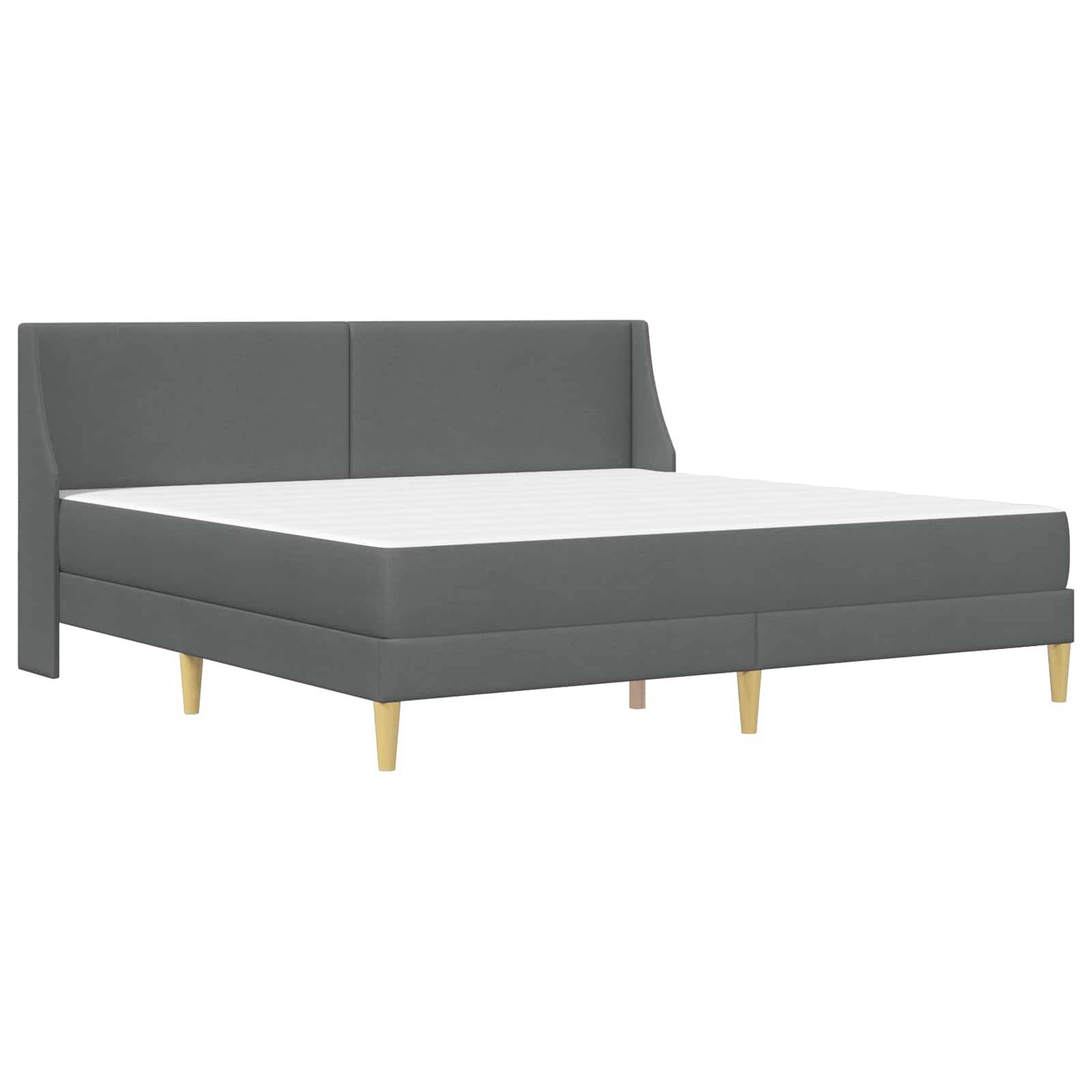 vidaXL Bettgestell mit Matratze Dunkelgrau 180 x 200 cm Stoff