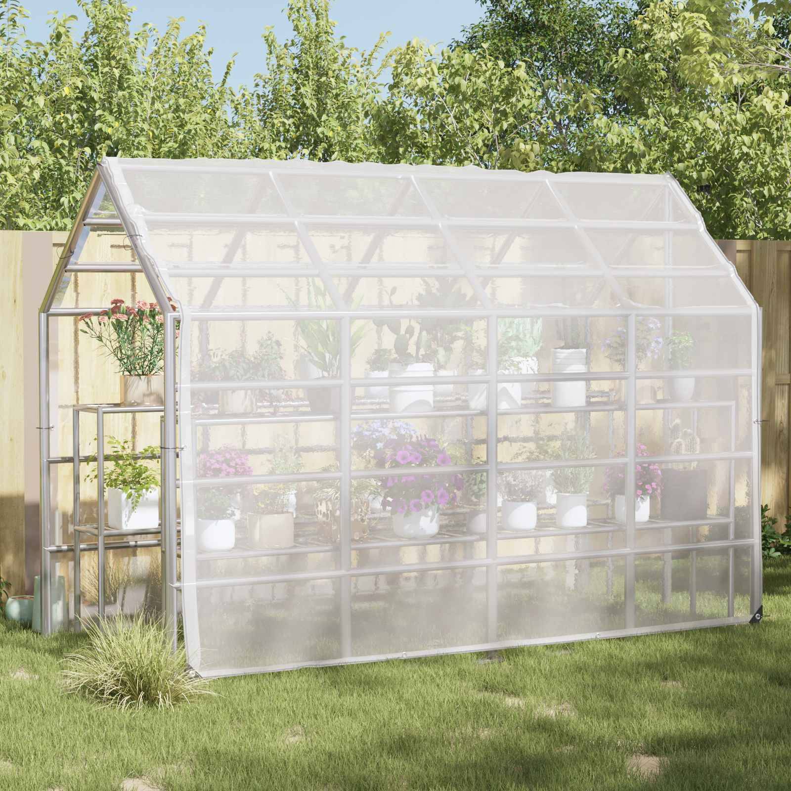 vidaXL Pflanzenabdeckung Transparent 3 x 4 m PE