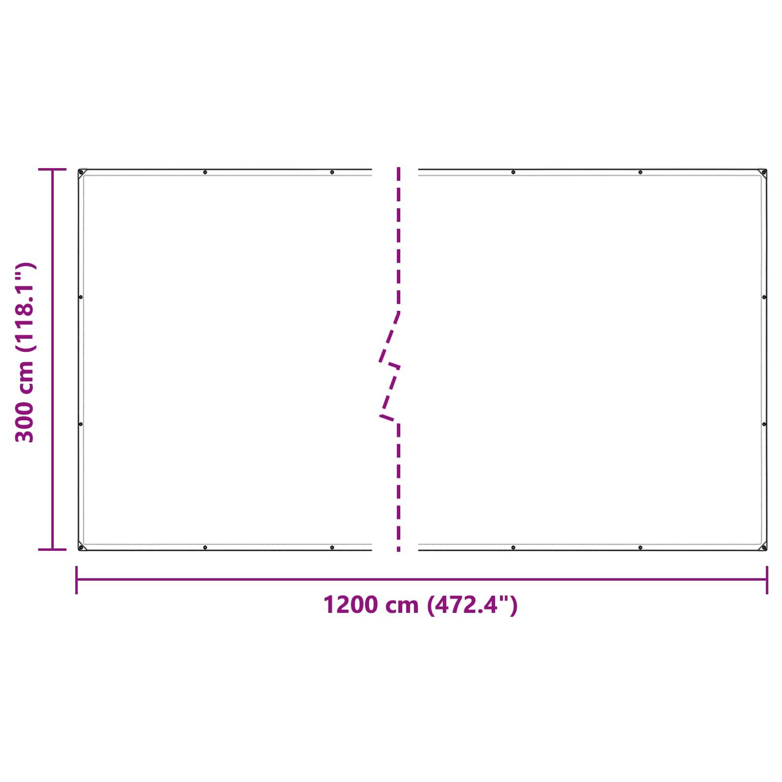 vidaXL Plane Transparent 3 x 12 m PVC