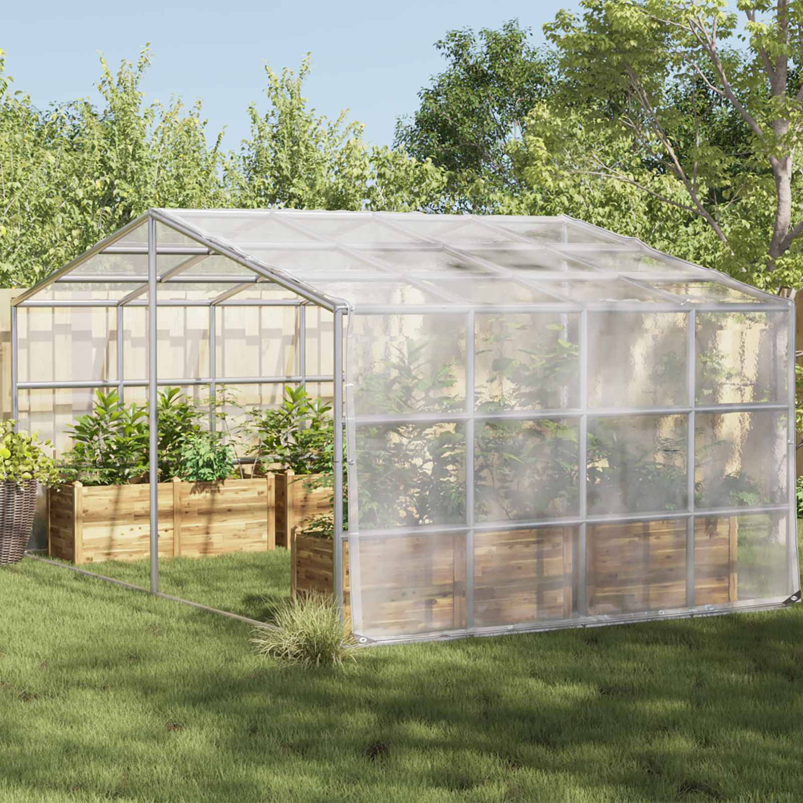 vidaXL Pflanzenabdeckung Transparent 4 x 12 m PE