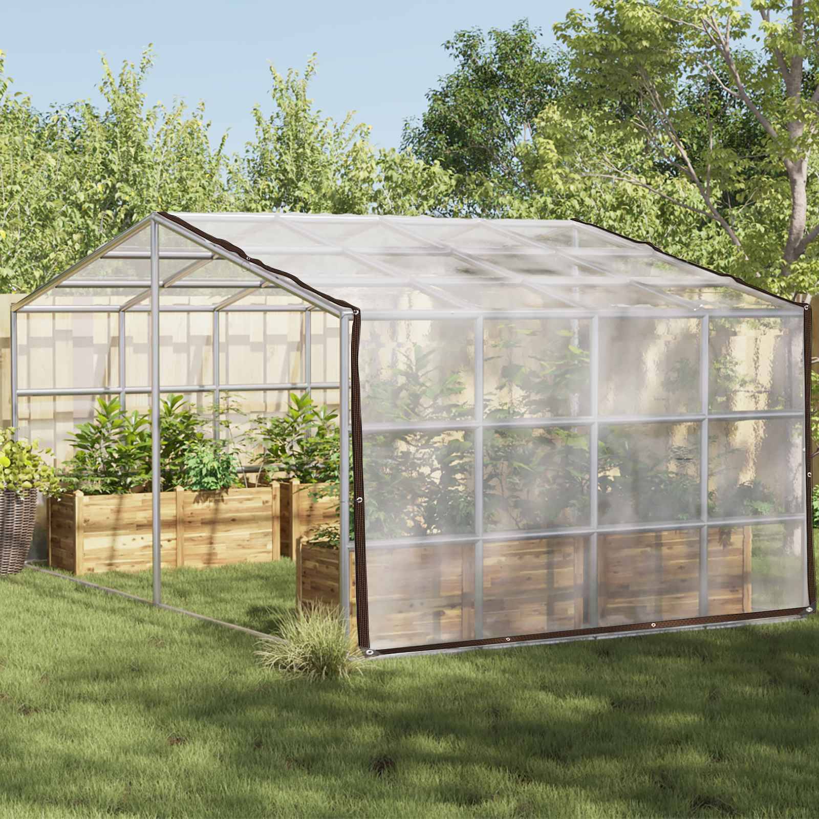 vidaXL Pflanzenabdeckung Transparent 4 x 5 m PE