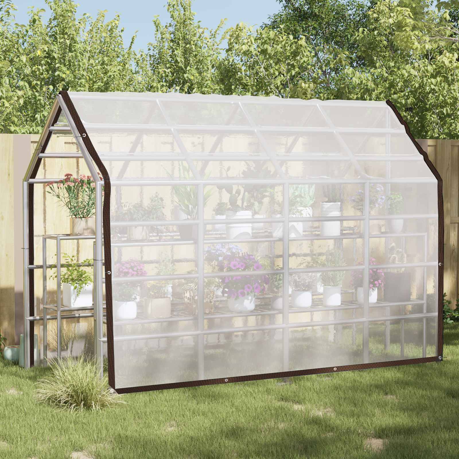 vidaXL Pflanzenabdeckung Transparent 3 x 3 m PE