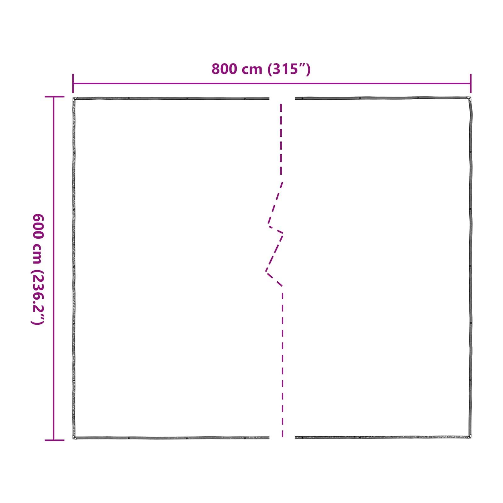 vidaXL Plane mit Ösen Transparent 6 x 8 m Polyethylen