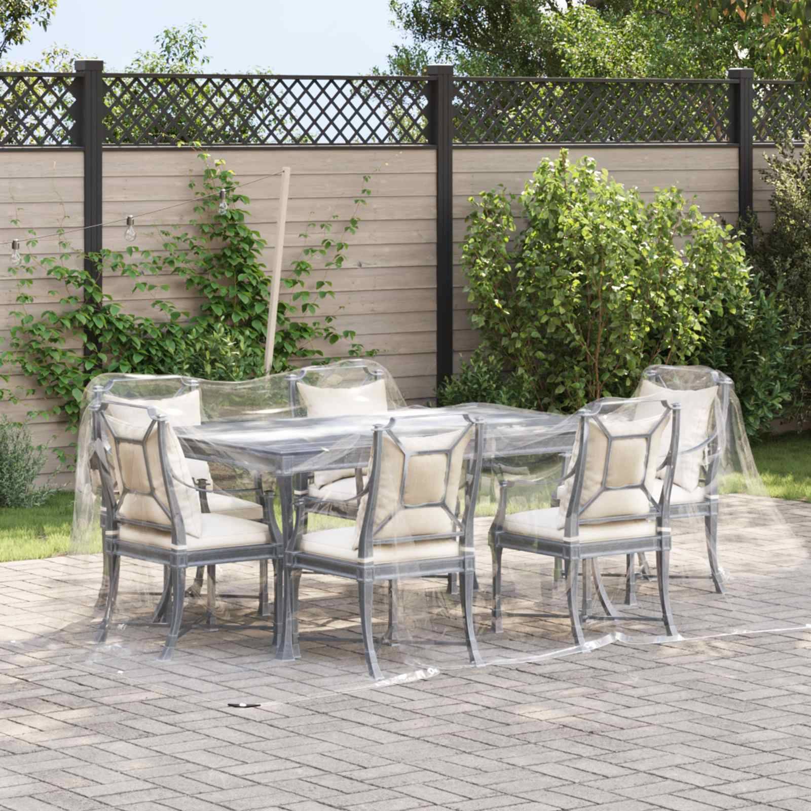 vidaXL Plane mit Ösen Transparent 2 x 12 m Polyethylen