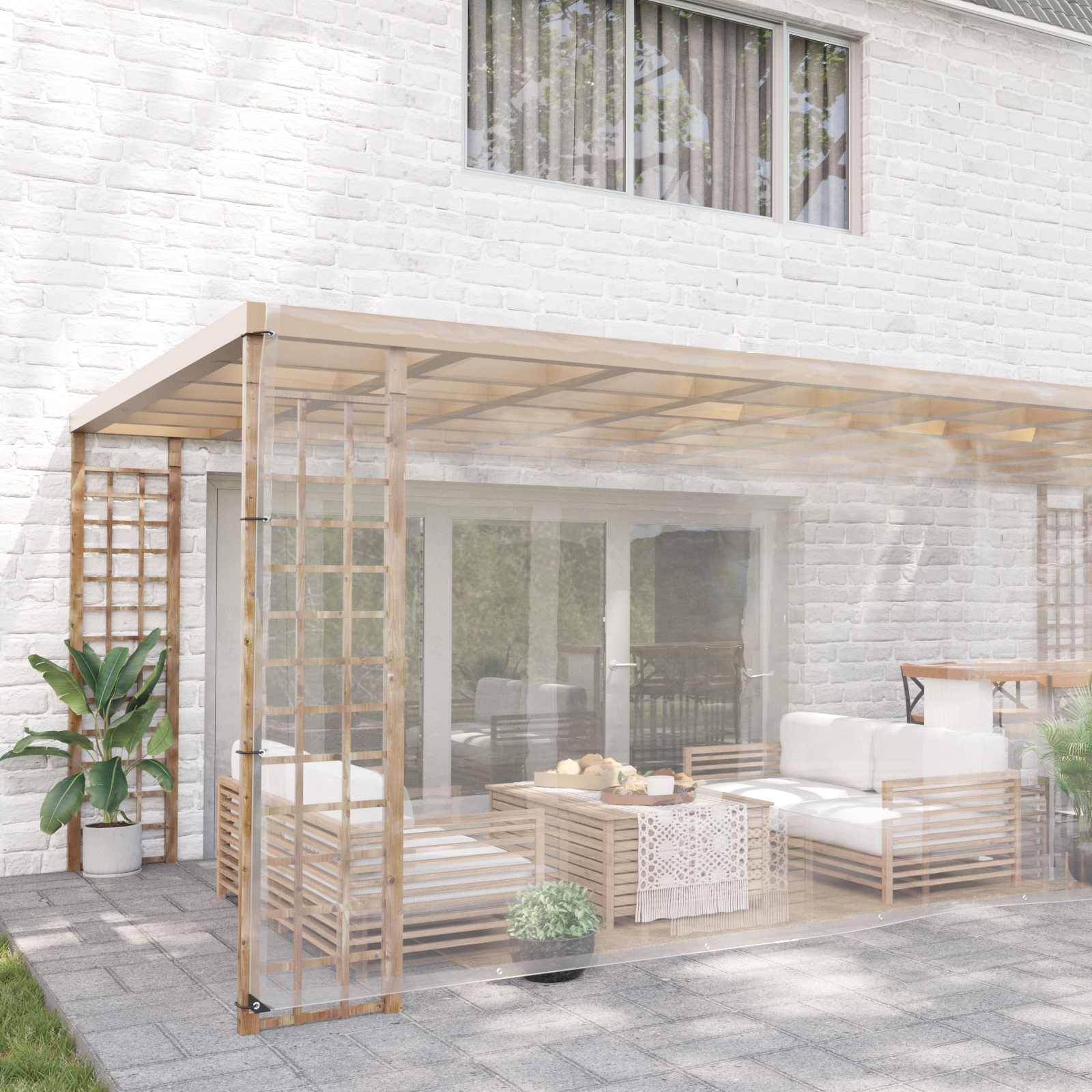 vidaXL Plane Transparent 6 x 8 m PVC