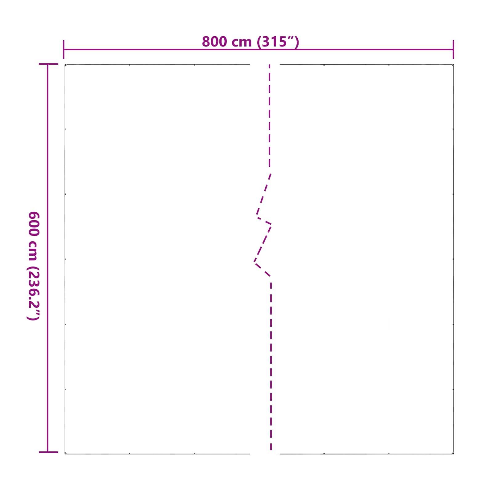 vidaXL Plane Transparent 6 x 8 m PVC