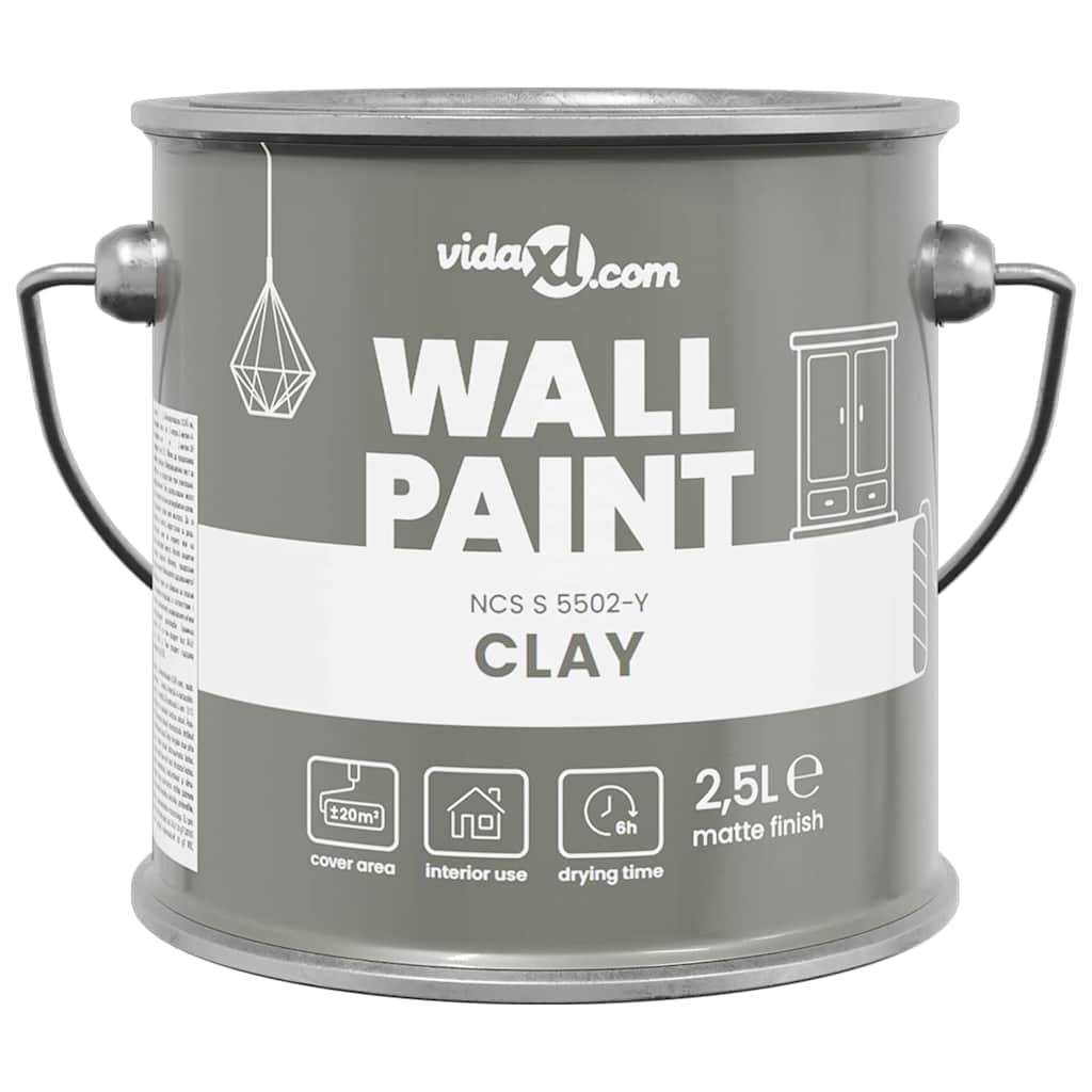 vidaXL Wandfarbe Grau 2,5 L Wanddruck