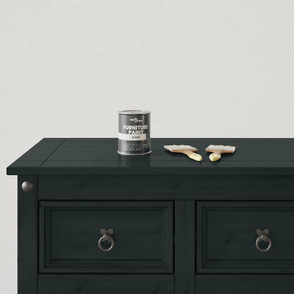 vidaXL Möbelfarbe Schwarz 0,75 L Wanddruck