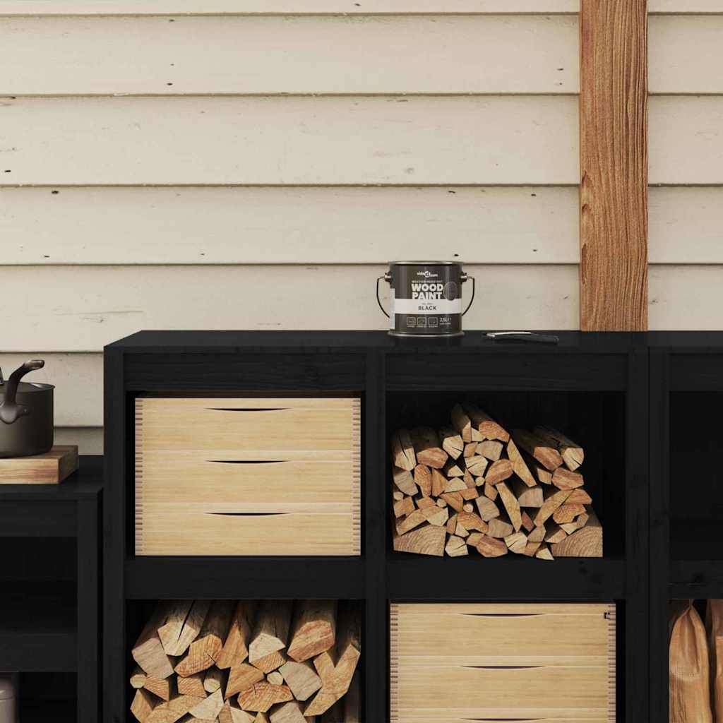 vidaXL Holzfarbe Schwarz 2,5 L Wanddruck