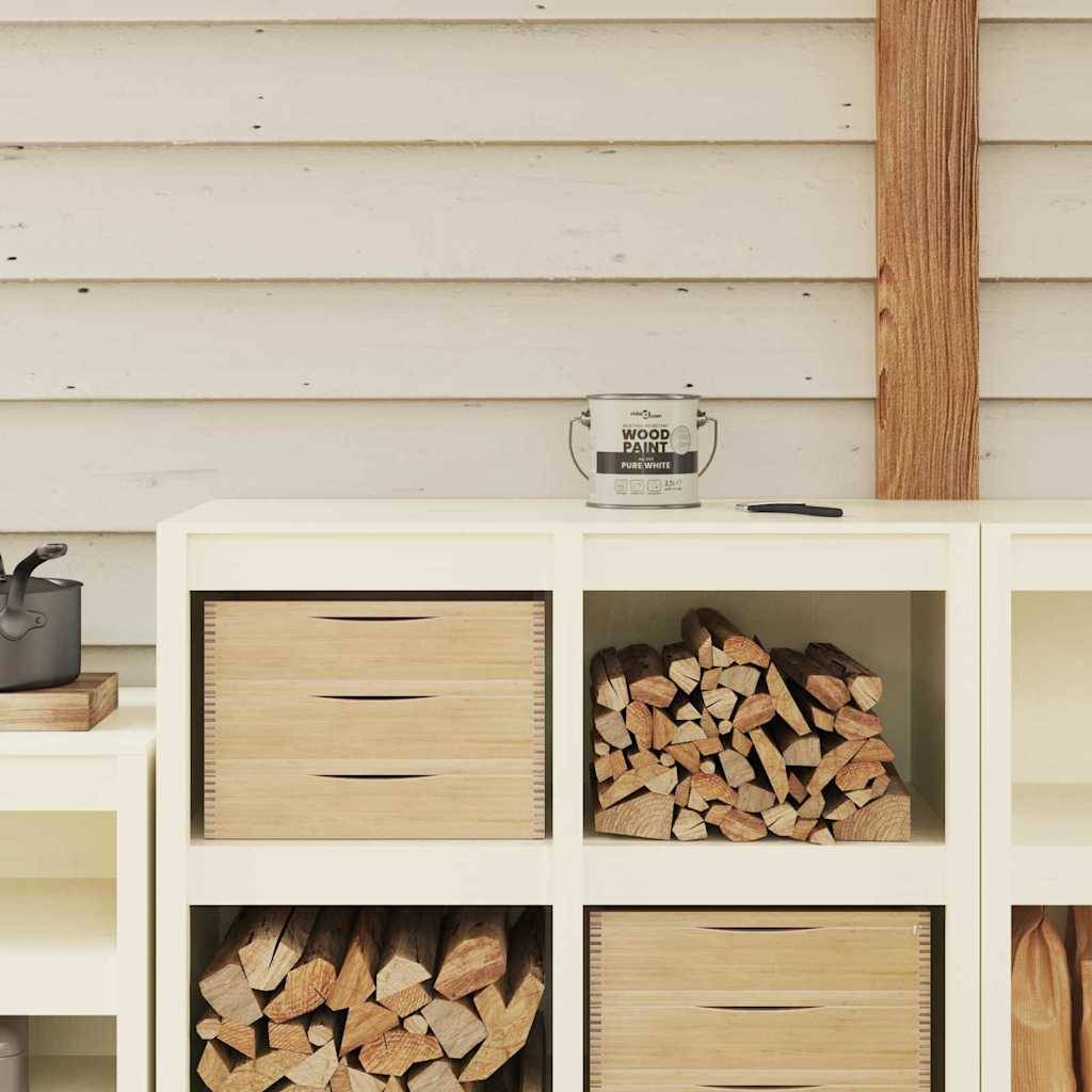 vidaXL Holzfarbe Weiß 2,5 L Wanddruck
