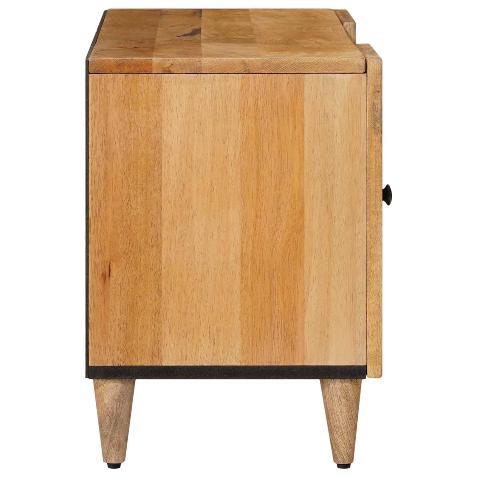 vidaXL TV-Schränk mit Regal Natur 105 x 33 x 46 cm Massivholz Mango