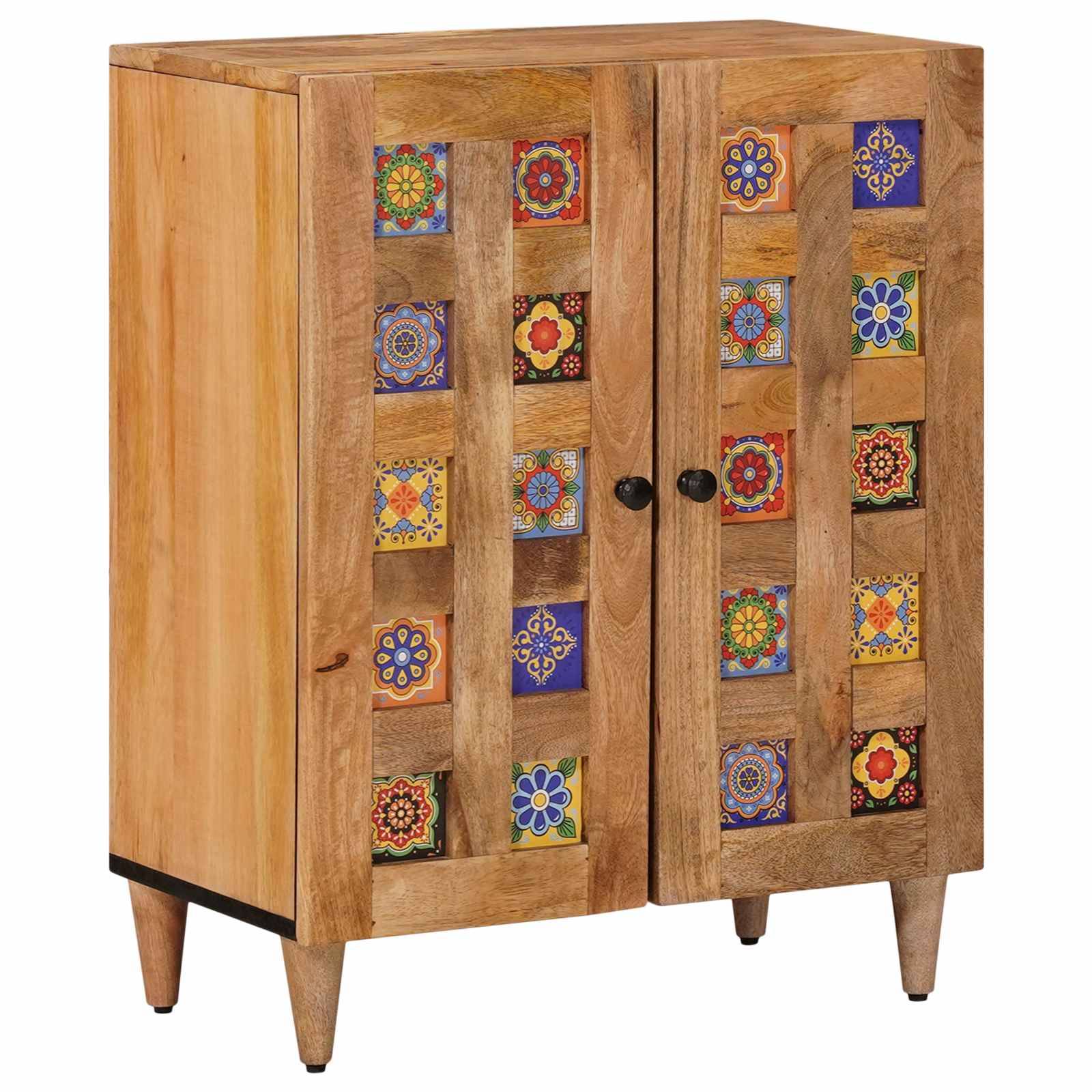 vidaXL Sideboard Natur 60 x 33 x 75 cm Massivholz Mango