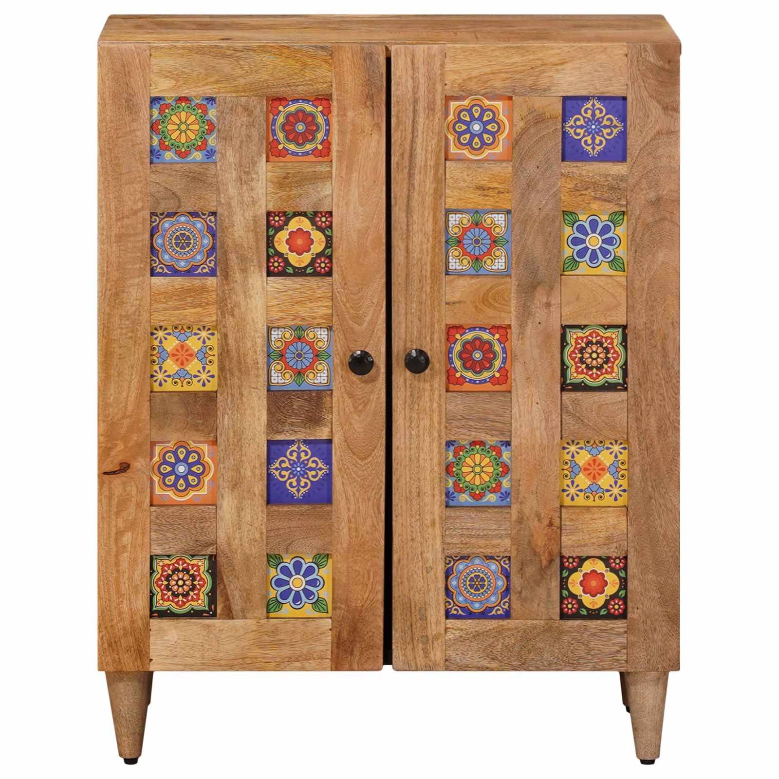 vidaXL Sideboard Natur 60 x 33 x 75 cm Massivholz Mango