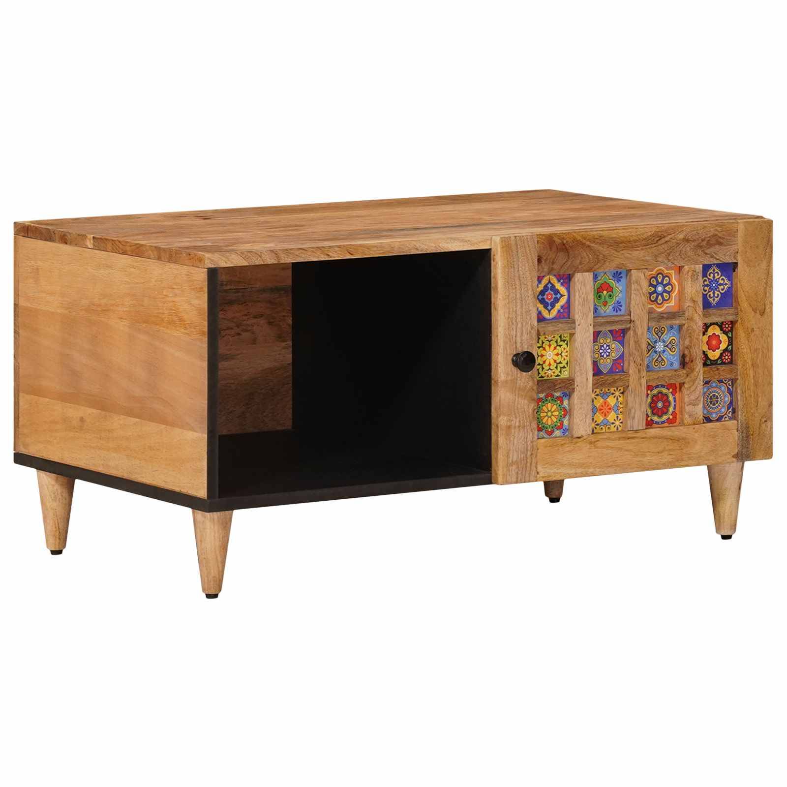 vidaXL Couchtisch Natur 80 x 50 x 40 cm Massivholz Mango