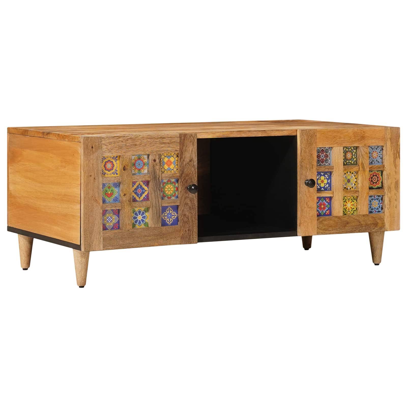 vidaXL Couchtisch Natur 100 x 54 x 40 cm Massivholz Mango