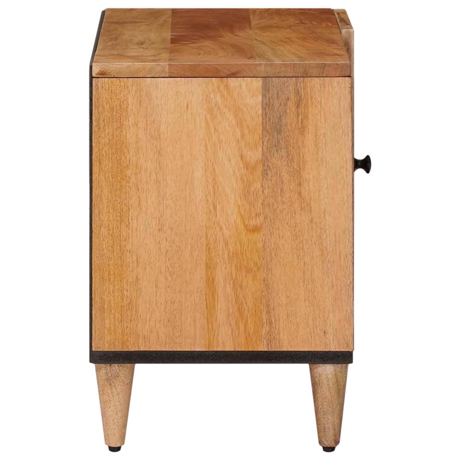 vidaXL TV-Schränk mit Speicher Natur 80 x 33 x 46 cm Massivholz Mango