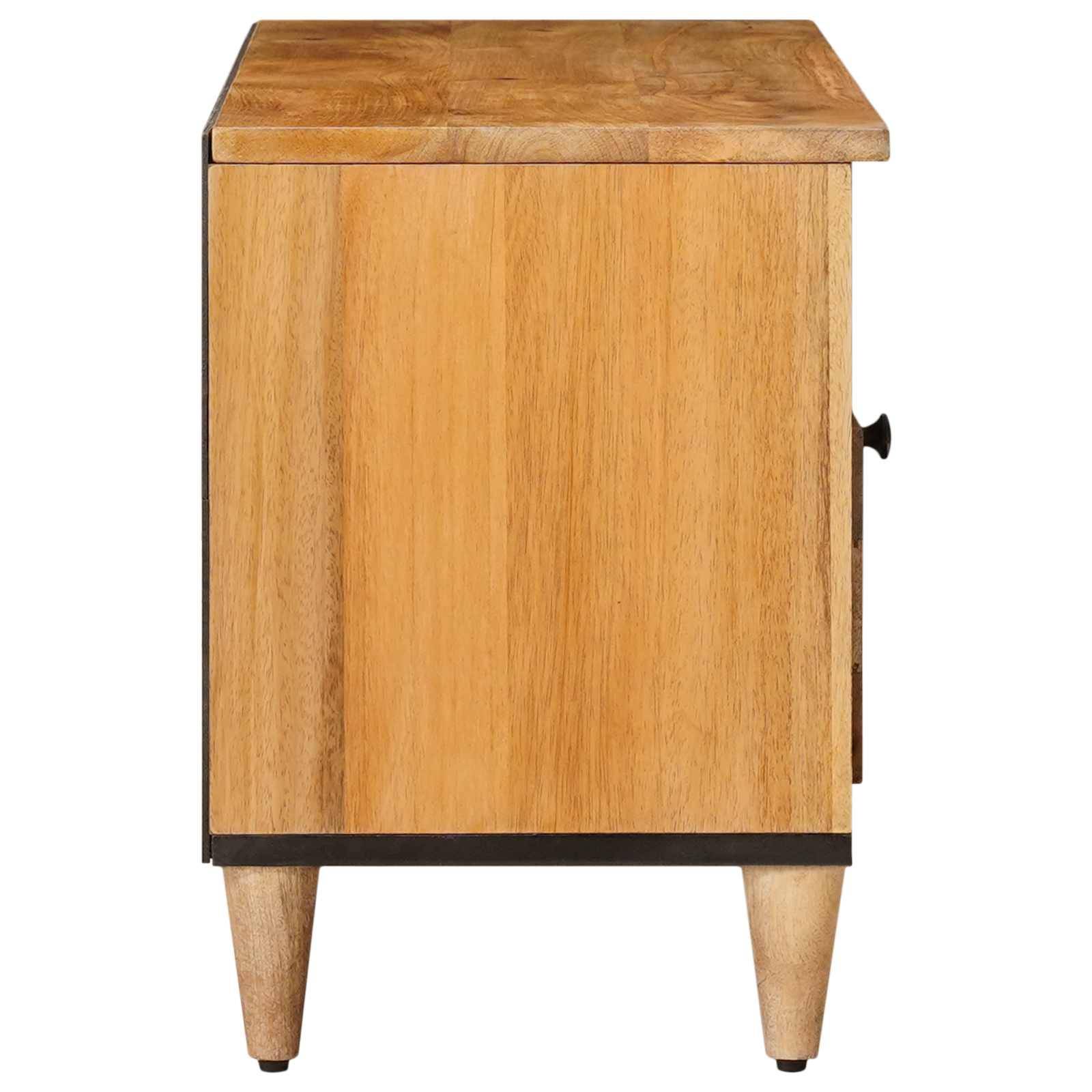 vidaXL TV-Schränk mit Regal Natur 100 x 33 x 46 cm Massivholz Mango