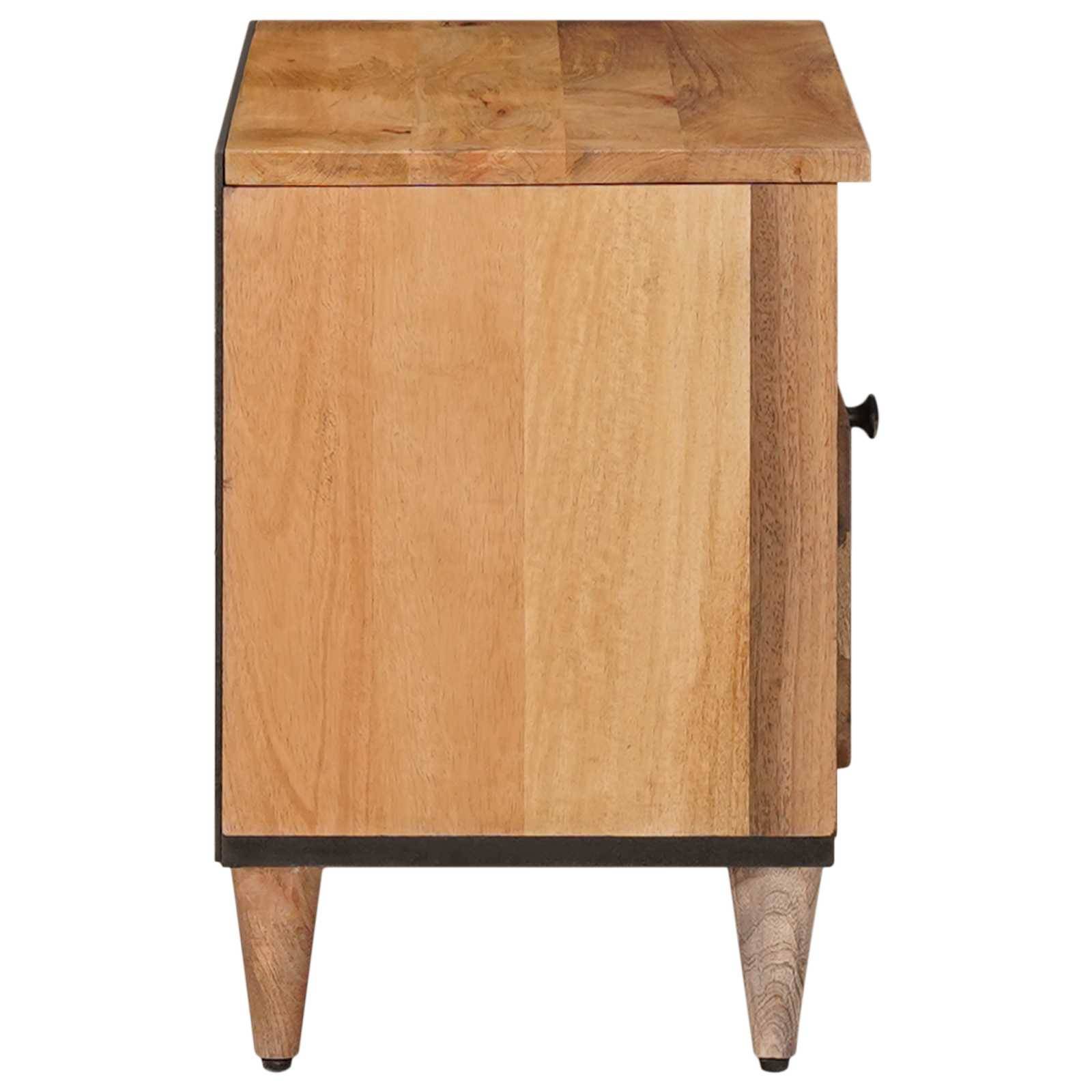 vidaXL TV-Schränk mit Regal Natur 80 x 33 x 46 cm Massivholz Mango