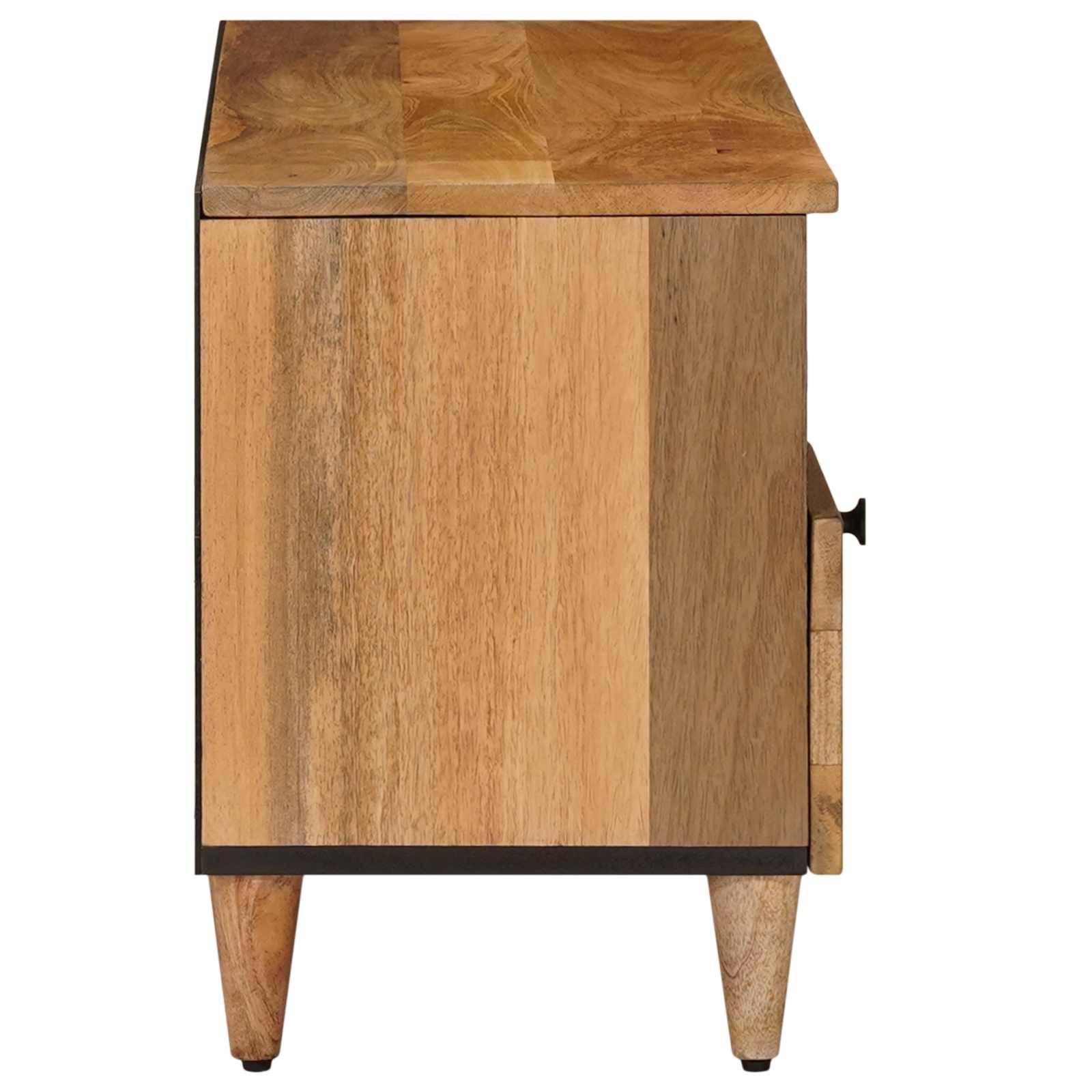 vidaXL TV-Schränk mit Regal Natur 100 x 33 x 46 cm Massivholz Mango