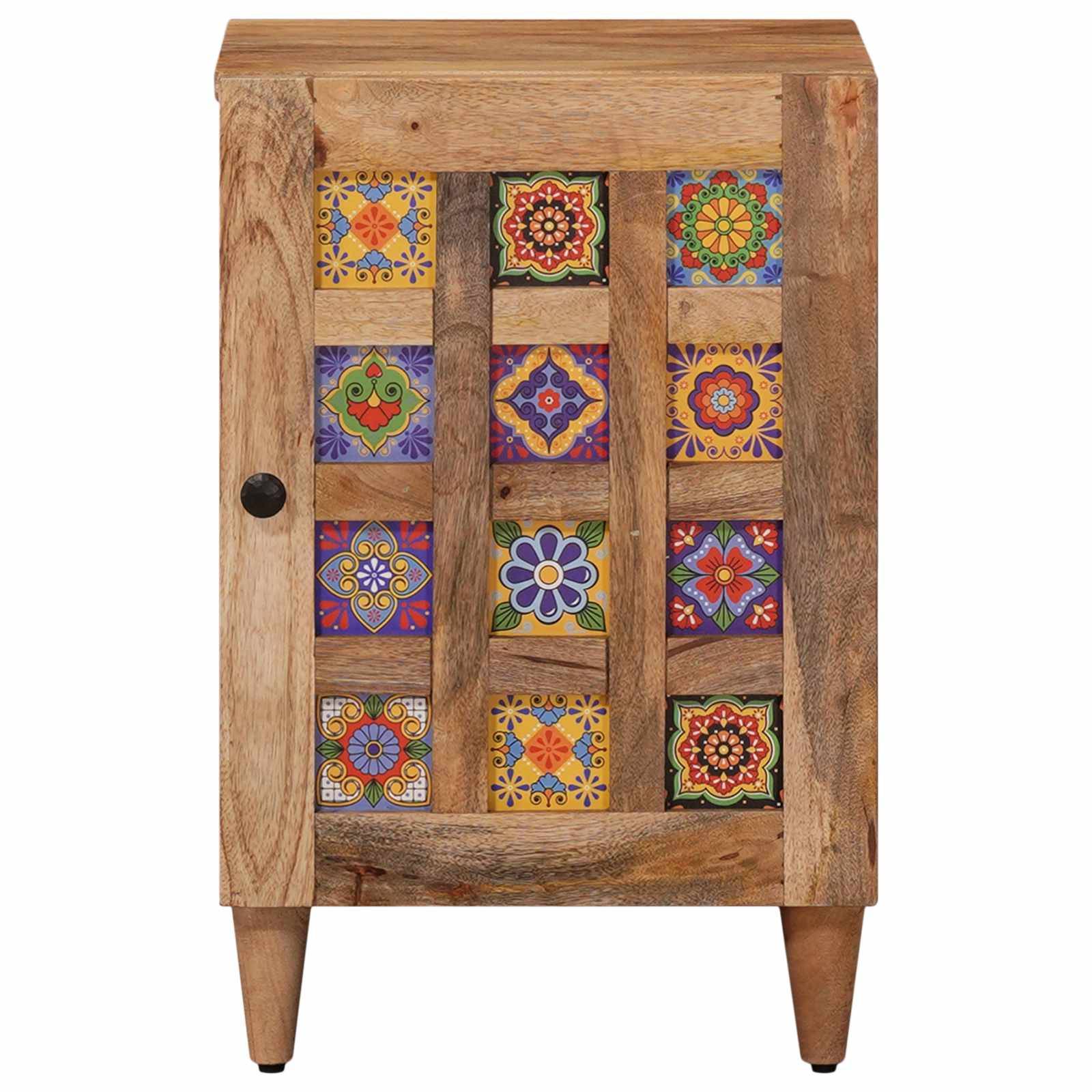 vidaXL Badezimmerschrank Natur 38 x 33 x 58 cm Massivholz Mango