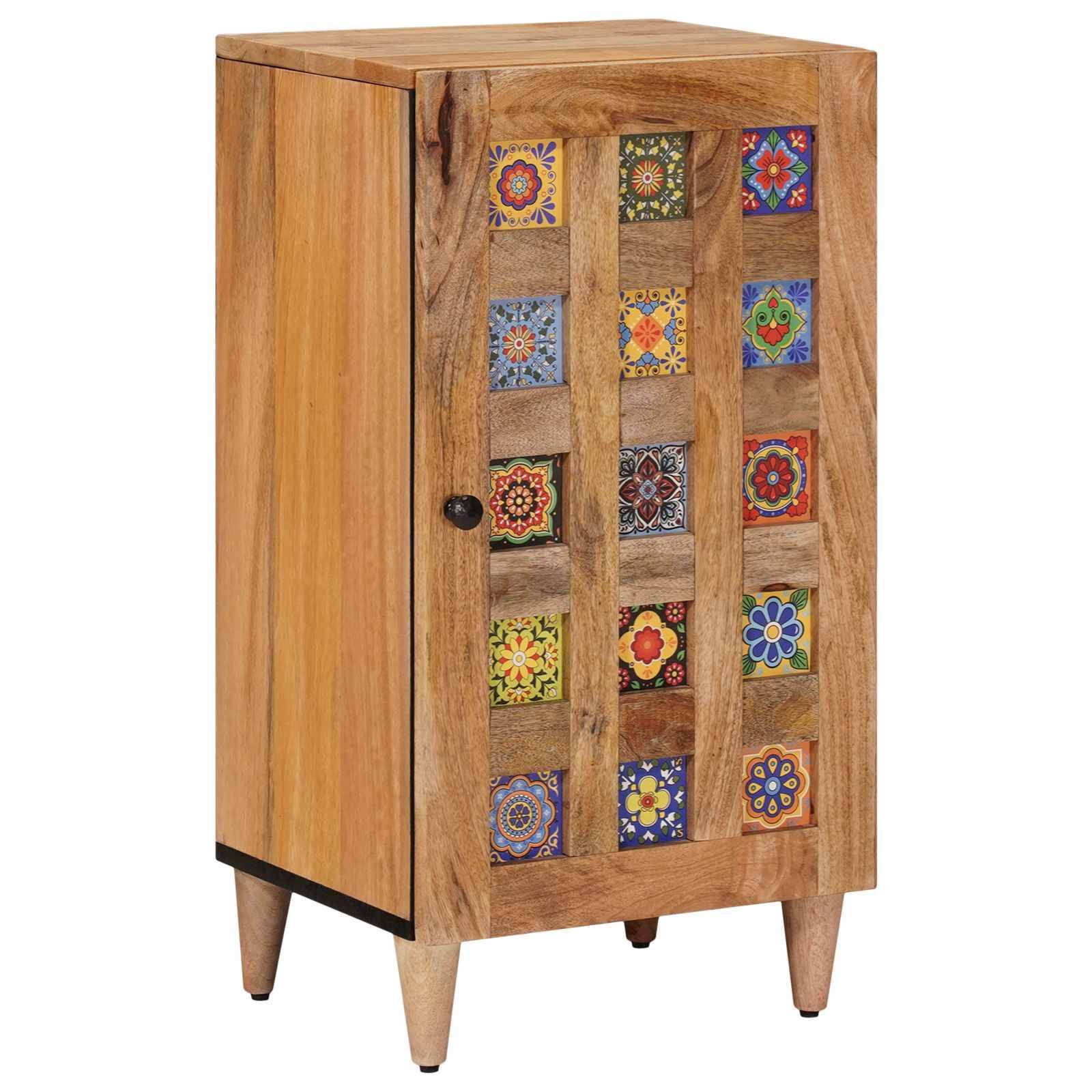 vidaXL Sideboard mit Speicher Natur 40 x 33 x 75 cm Massivholz Mango