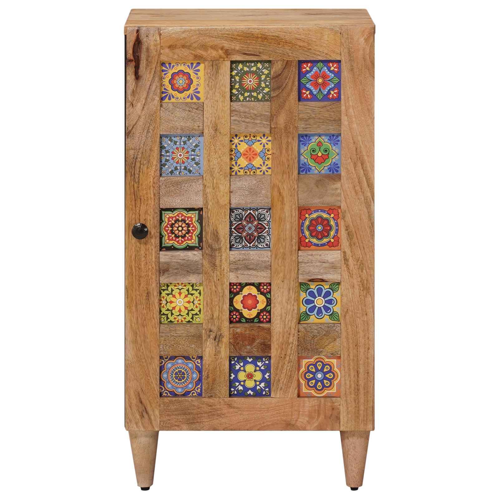 vidaXL Sideboard mit Speicher Natur 40 x 33 x 75 cm Massivholz Mango