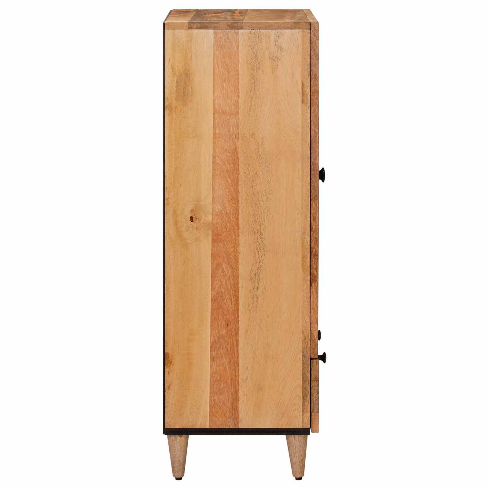 vidaXL Highboard mit Tür Natur 60 x 33,5 x 100 cm Massivholz Mango