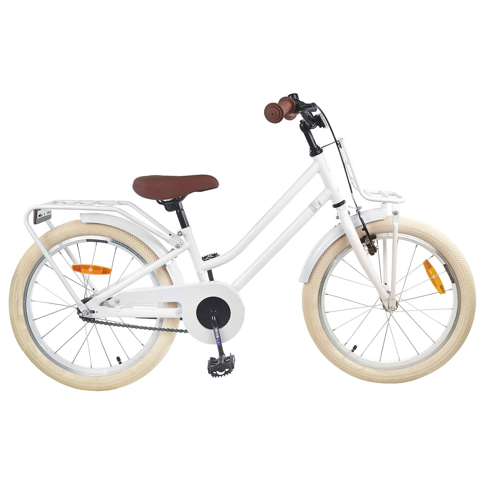 vidaXL Kinderfahrrad 18 Zoll für 5-7 Jahre alt Weiß