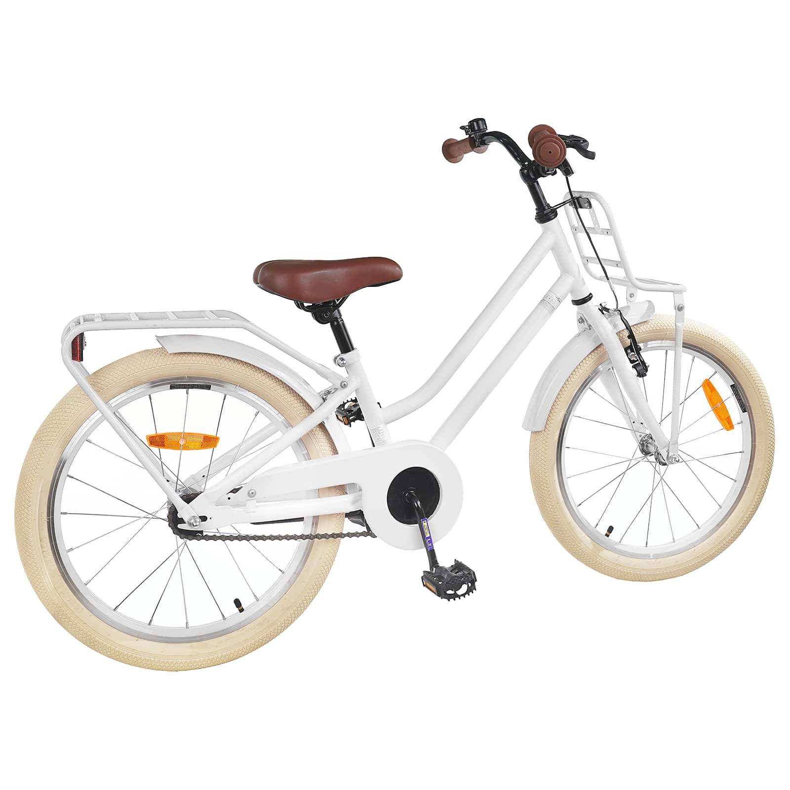 vidaXL Kinderfahrrad 18 Zoll für 5-7 Jahre alt Weiß