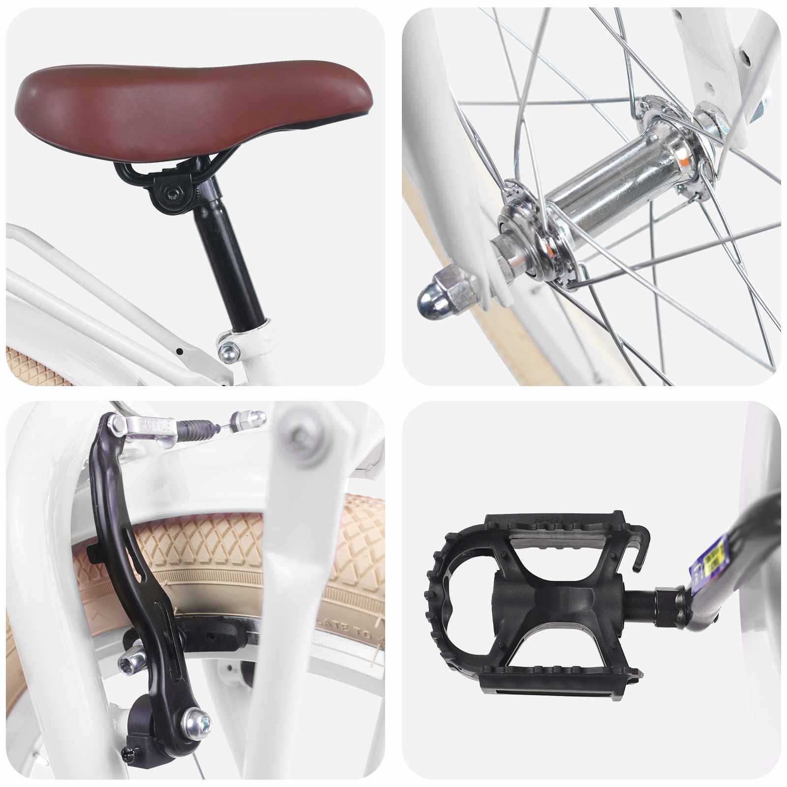 vidaXL Kinderfahrrad 18 Zoll für 5-7 Jahre alt Weiß