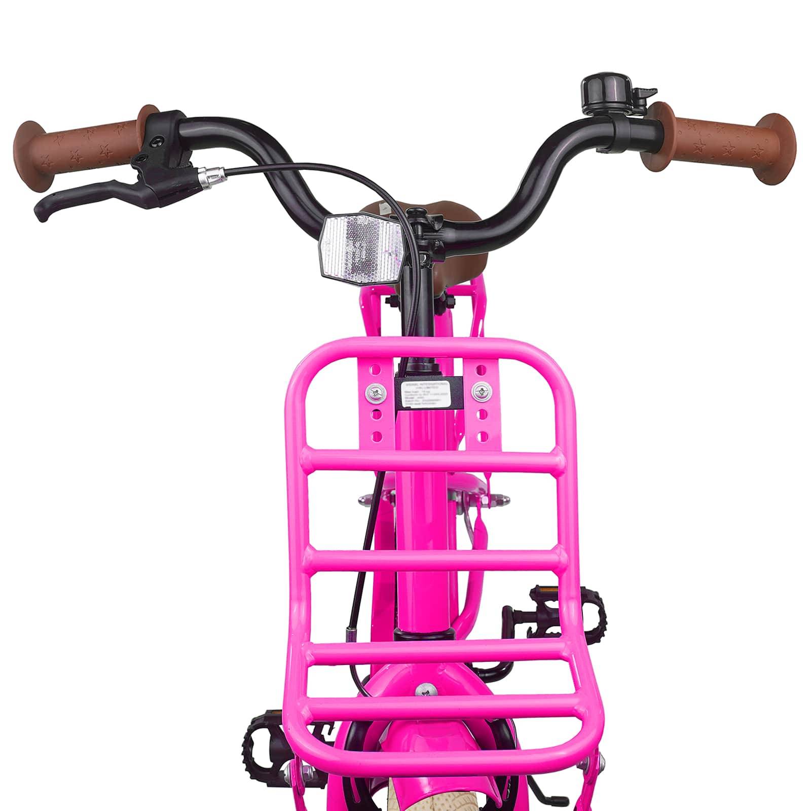 vidaXL Kinderfahrrad 18 Zoll für 5-7 Jahre alt Dunkelrosa