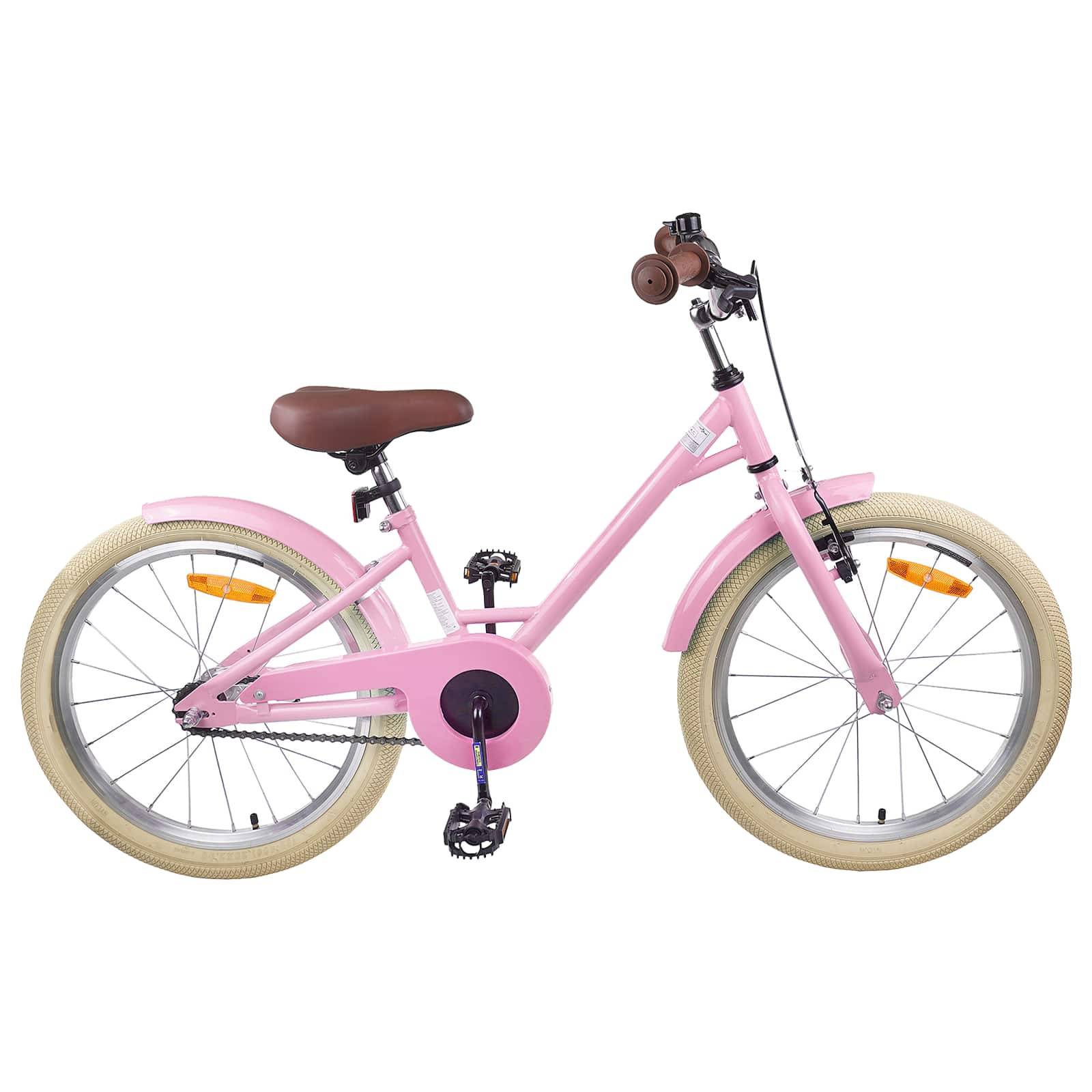 vidaXL Kinderfahrrad 18 Zoll für 5-7 Jahre alt Hellrosa