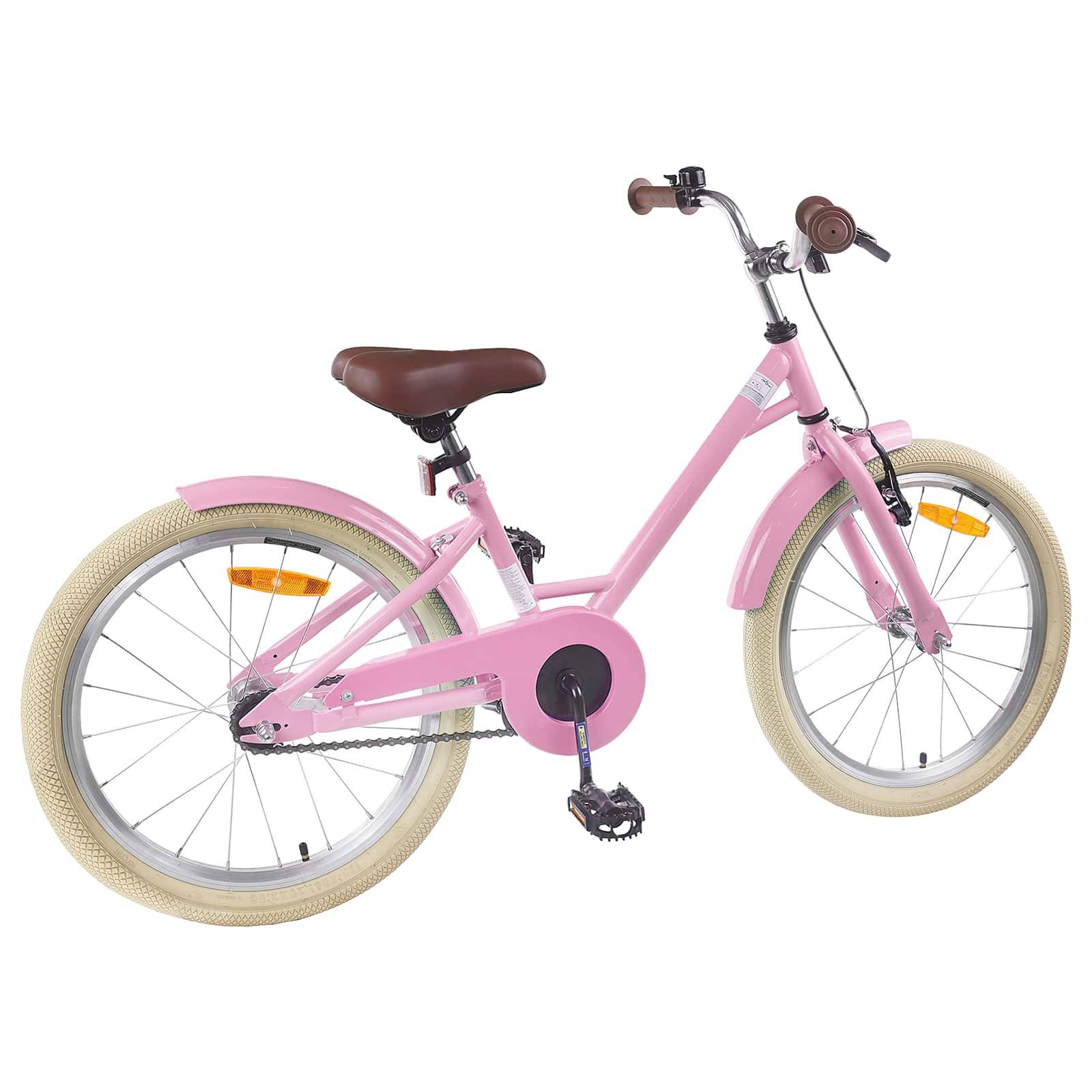 vidaXL Kinderfahrrad 18 Zoll für 5-7 Jahre alt Hellrosa