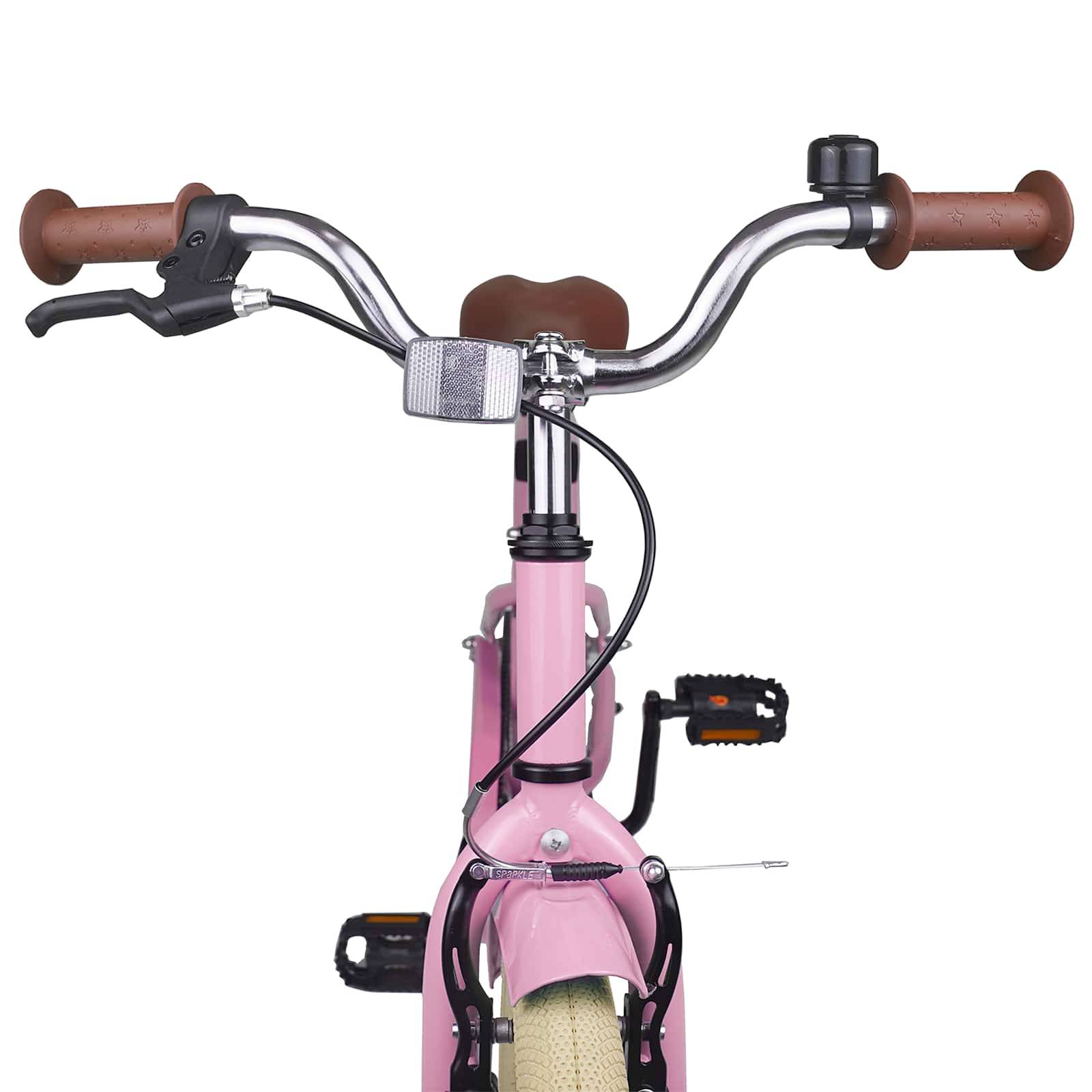 vidaXL Kinderfahrrad 18 Zoll für 5-7 Jahre alt Hellrosa