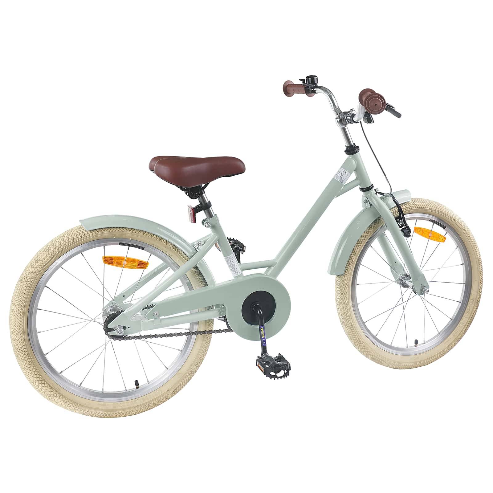 vidaXL Kinderfahrrad 18 Zoll für 5-7 Jahre alt Hellgrün