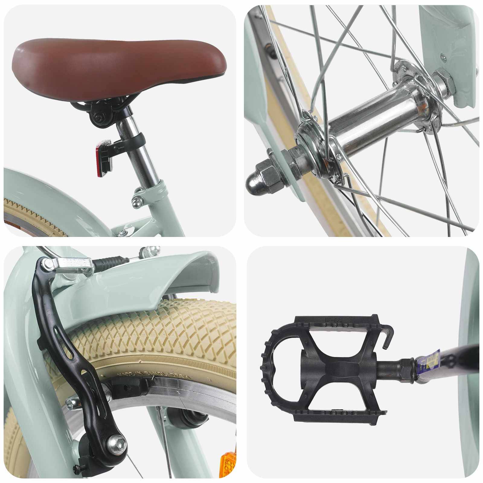 vidaXL Kinderfahrrad 18 Zoll für 5-7 Jahre alt Hellgrün