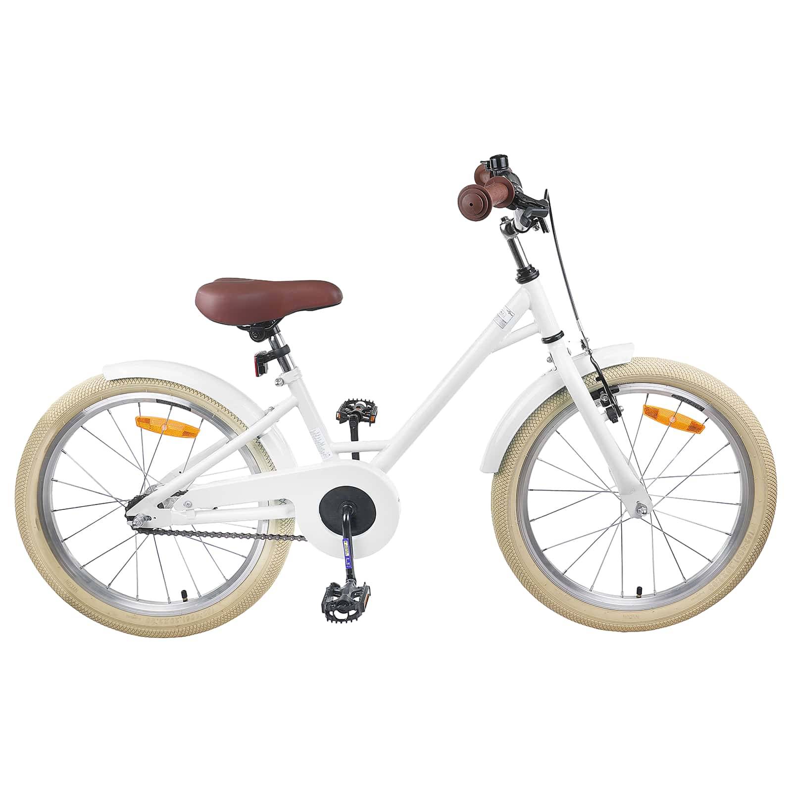 vidaXL Kinderfahrrad 18 Zoll für 5-7 Jahre alt Weiß