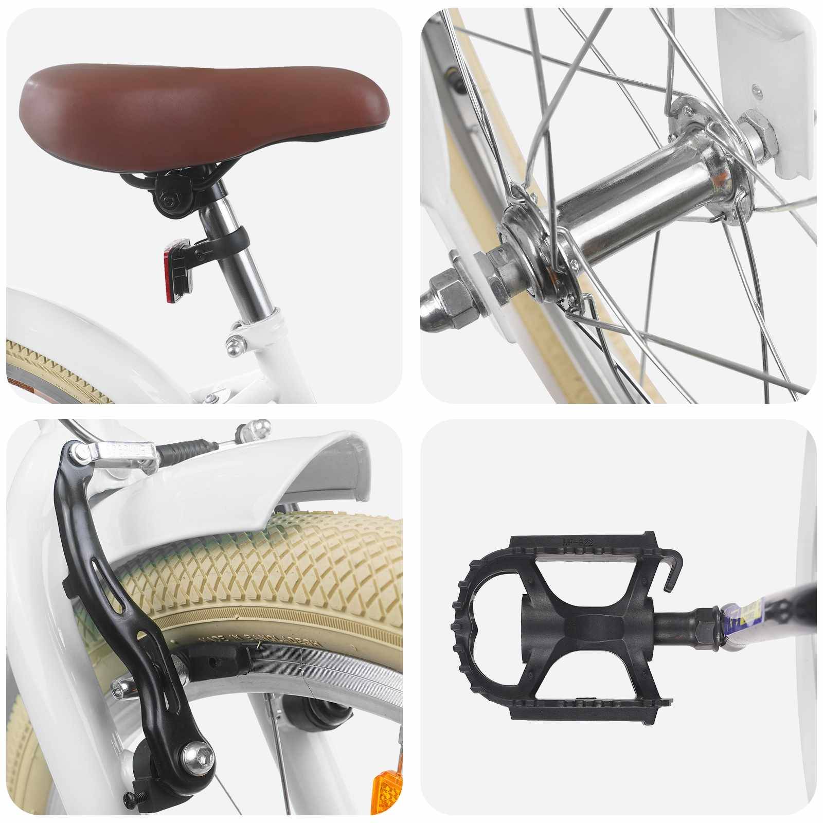 vidaXL Kinderfahrrad 18 Zoll für 5-7 Jahre alt Weiß