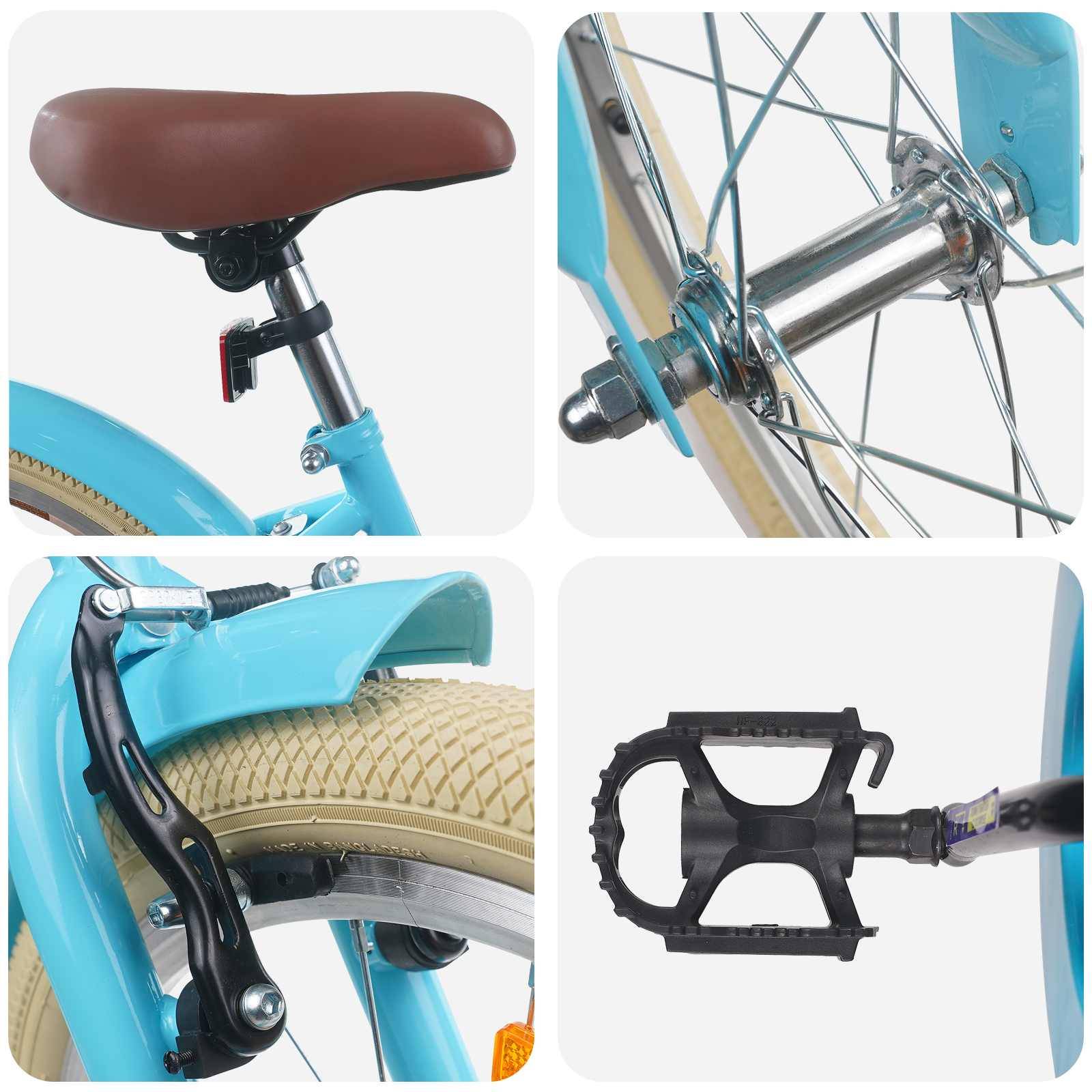 vidaXL Kinderfahrrad 18 Zoll für 5-7 Jahre alt Himmelblau