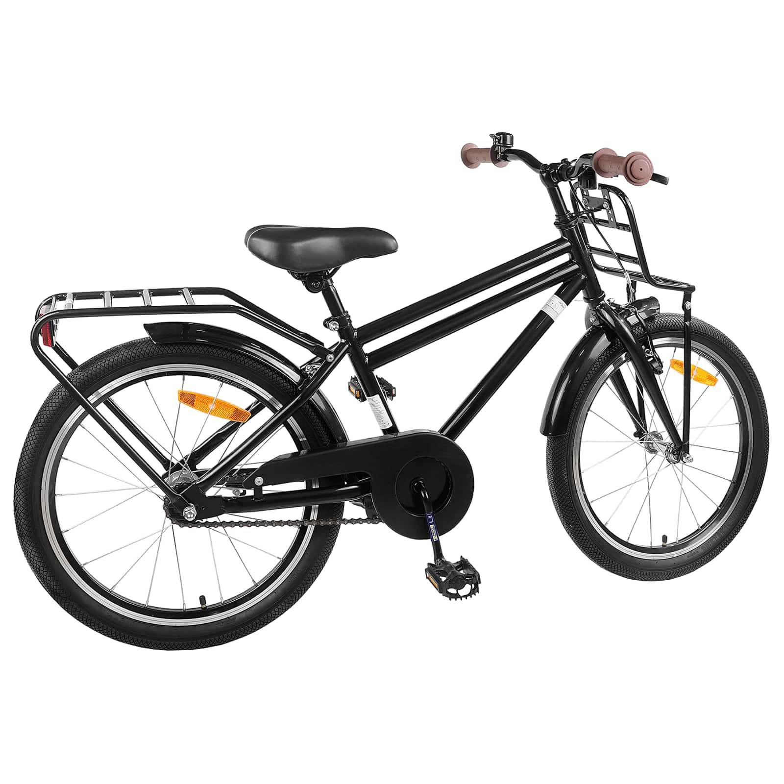 vidaXL Kinderfahrrad 18 Zoll für 5-7 Jahre alt Schwarz