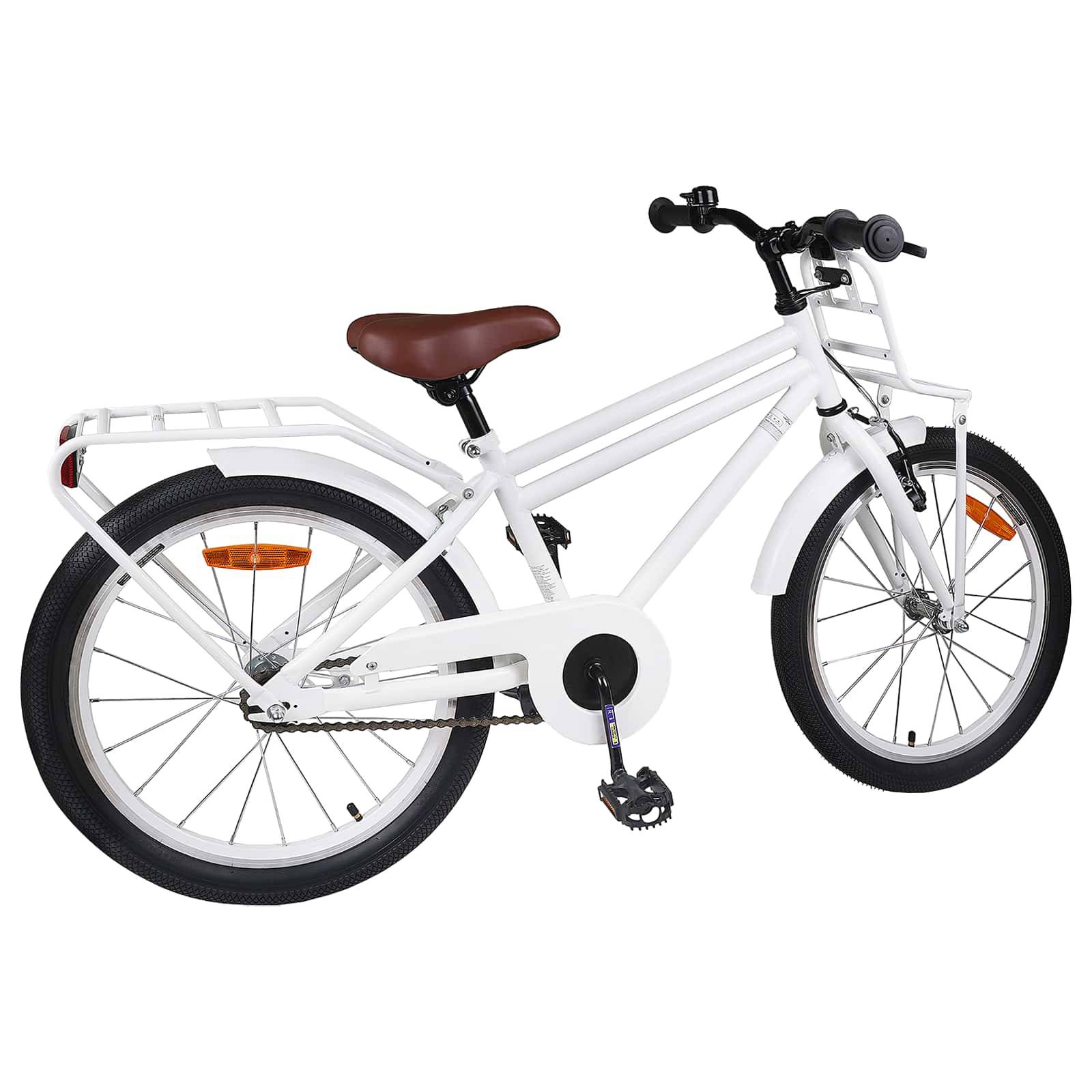vidaXL Kinderfahrrad 18 Zoll für 5-7 Jahre alt Weiß