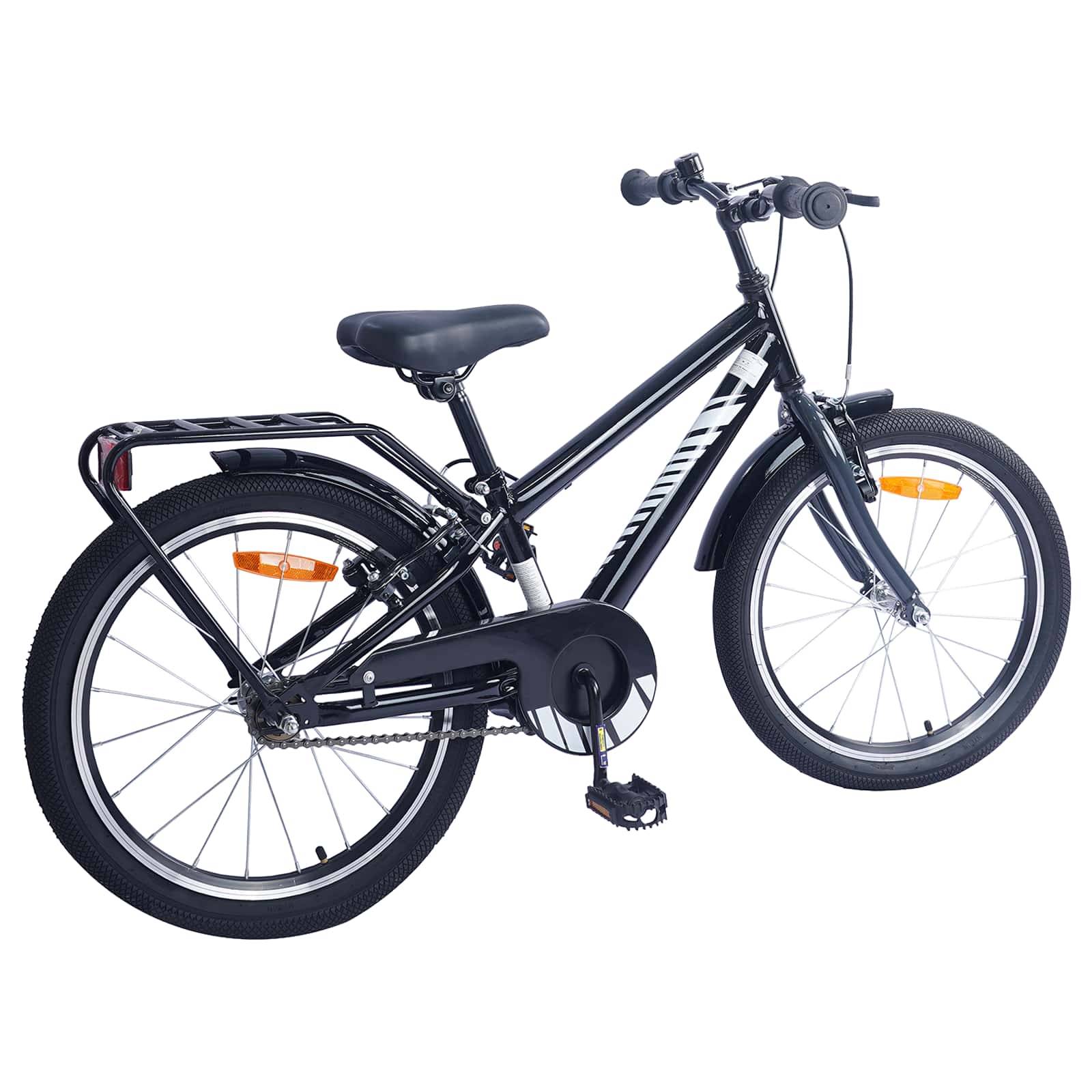 vidaXL Kinderfahrrad 18 Zoll für 5-7 Jahre alt Schwarz