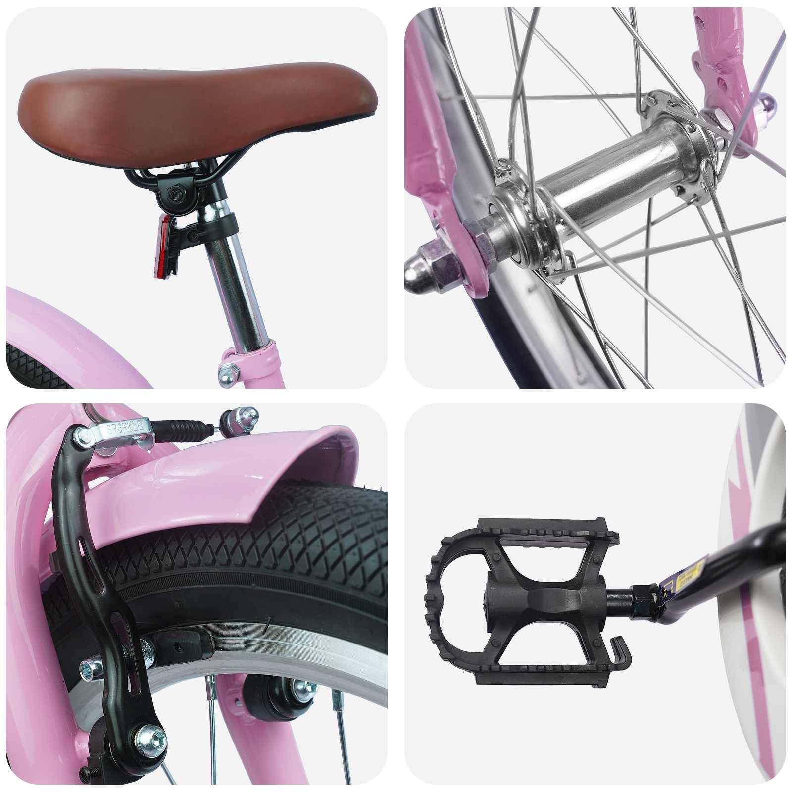 vidaXL Kinderfahrrad 18 Zoll für 5-7 Jahre alt Hellrosa