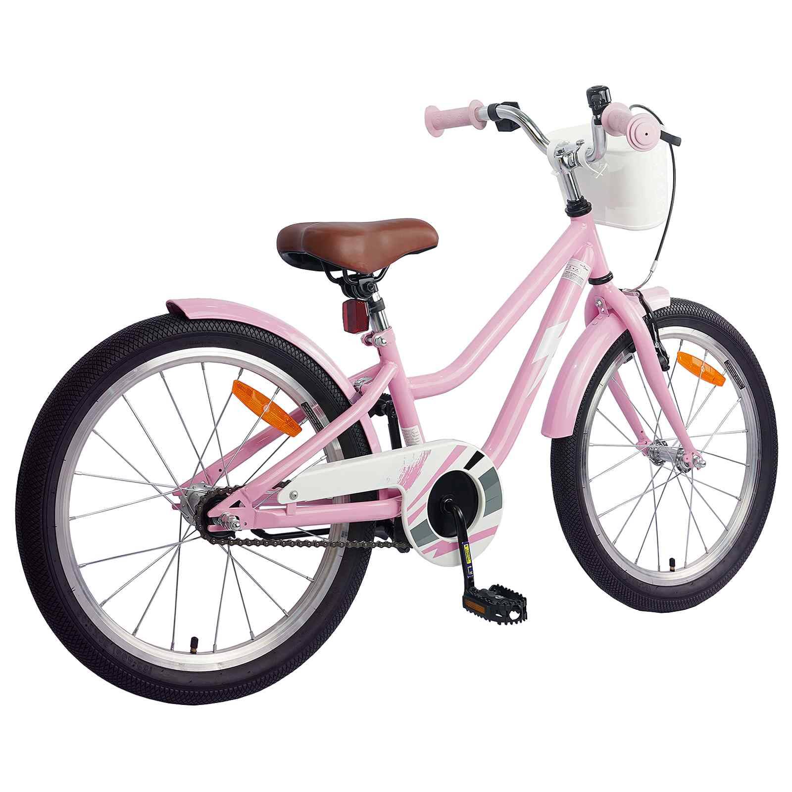 vidaXL Kinderfahrrad 18 Zoll für 5-7 Jahre alt Hellrosa